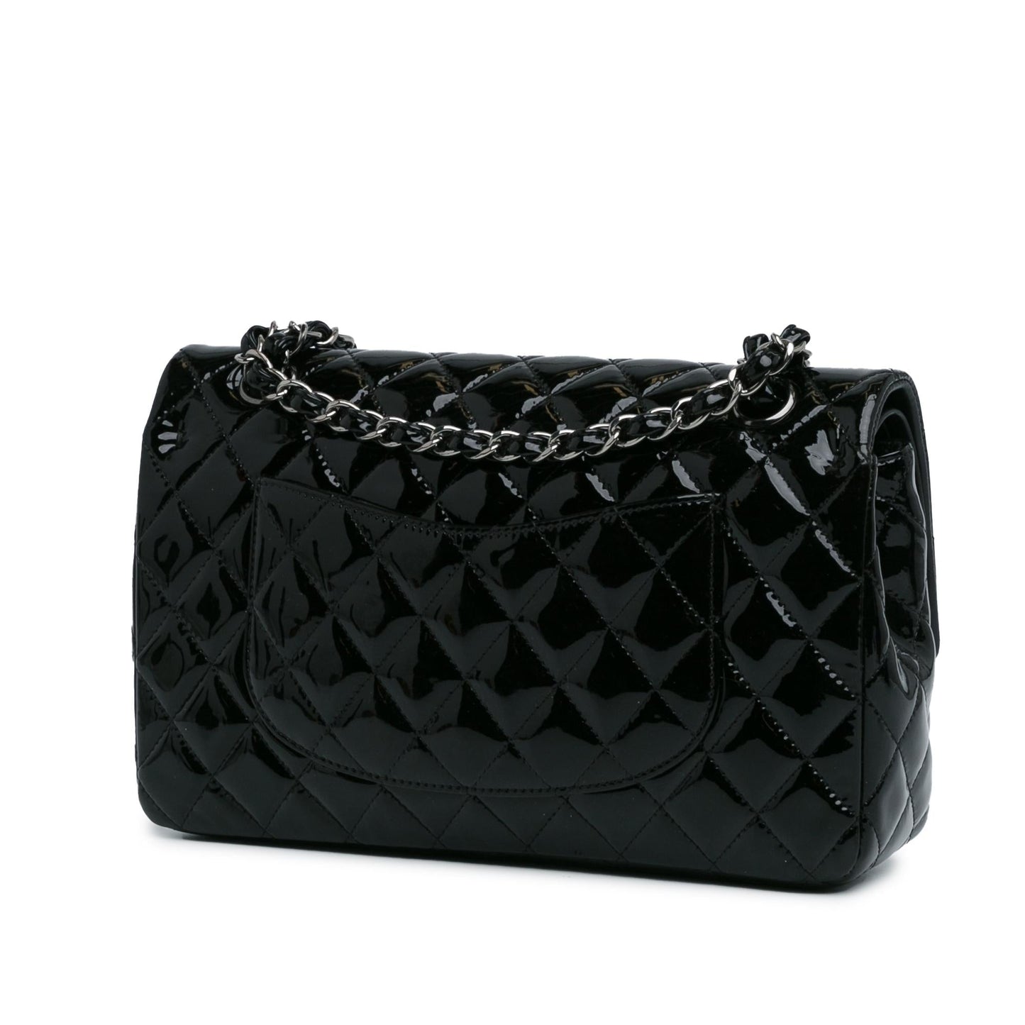 Chanel Medium Classic Patent Double Flap (SHG-BrQGTp) Shoulder Bag