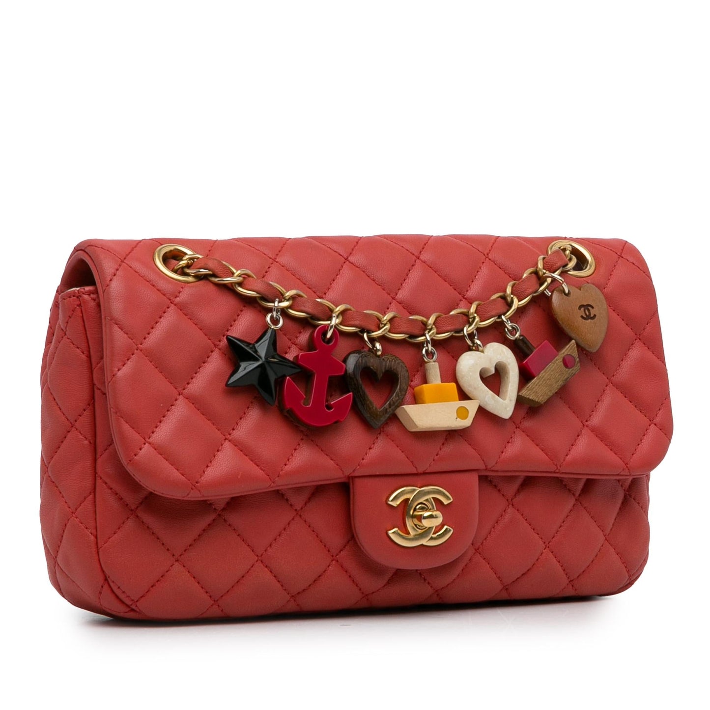 Chanel Medium Cruise Charm Lambskin Single Flap (SHG-4mr84V) Shoulder Bag