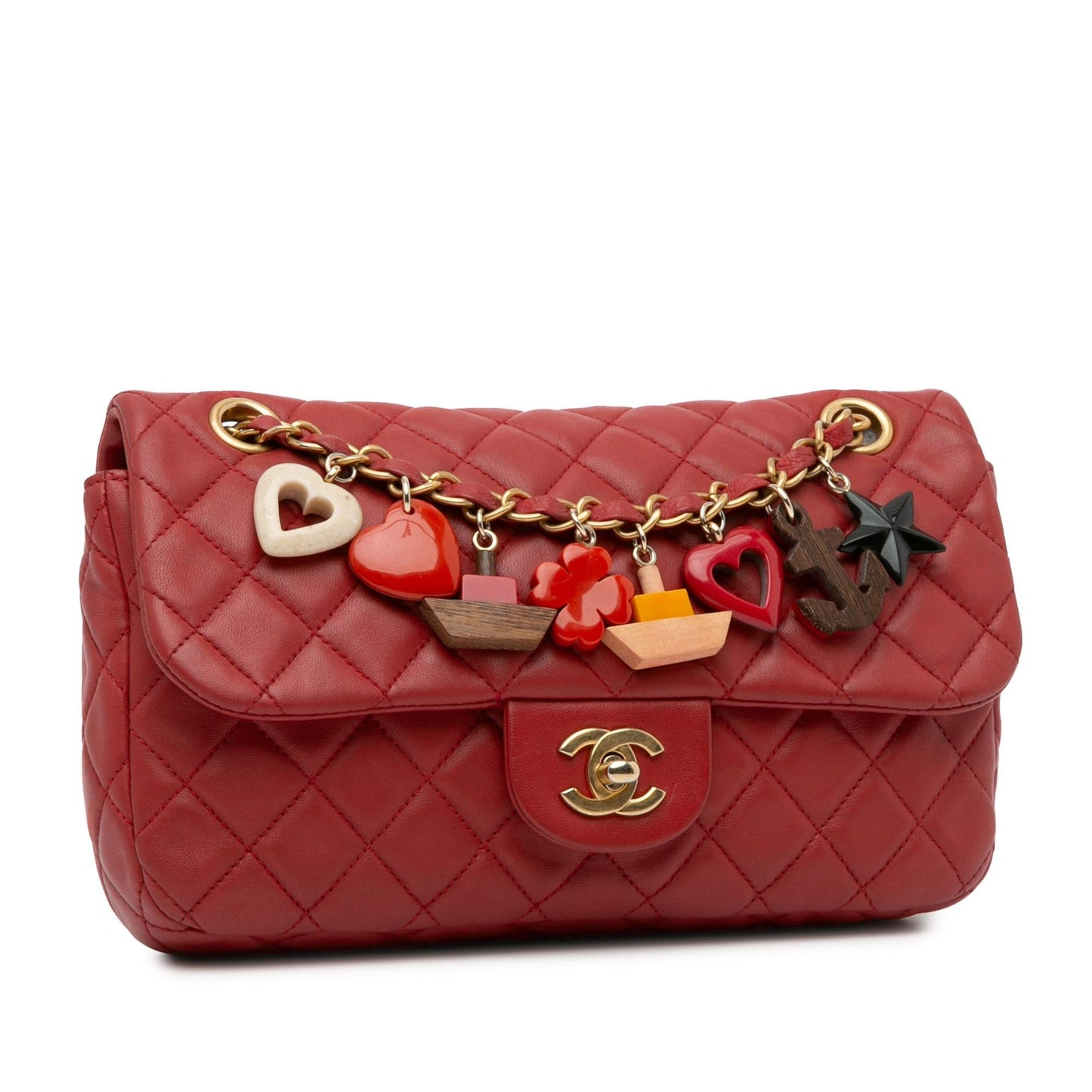 Chanel Medium Cruise Charm Lambskin Single Flap (SHG-eTHxYT) Shoulder Bag