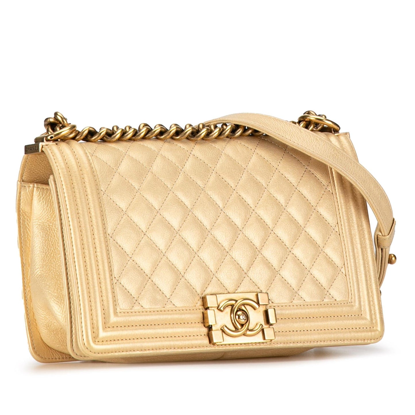 Chanel Medium Lambskin Boy Flap (SHG-DlBlUN) Crossbody