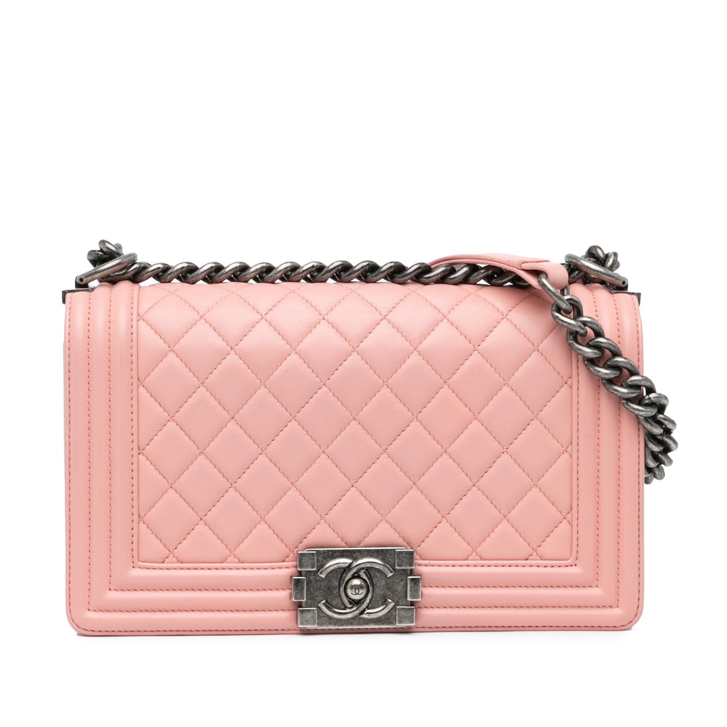 Chanel Medium Lambskin Boy Flap (SHG-Vca7fg) Crossbody