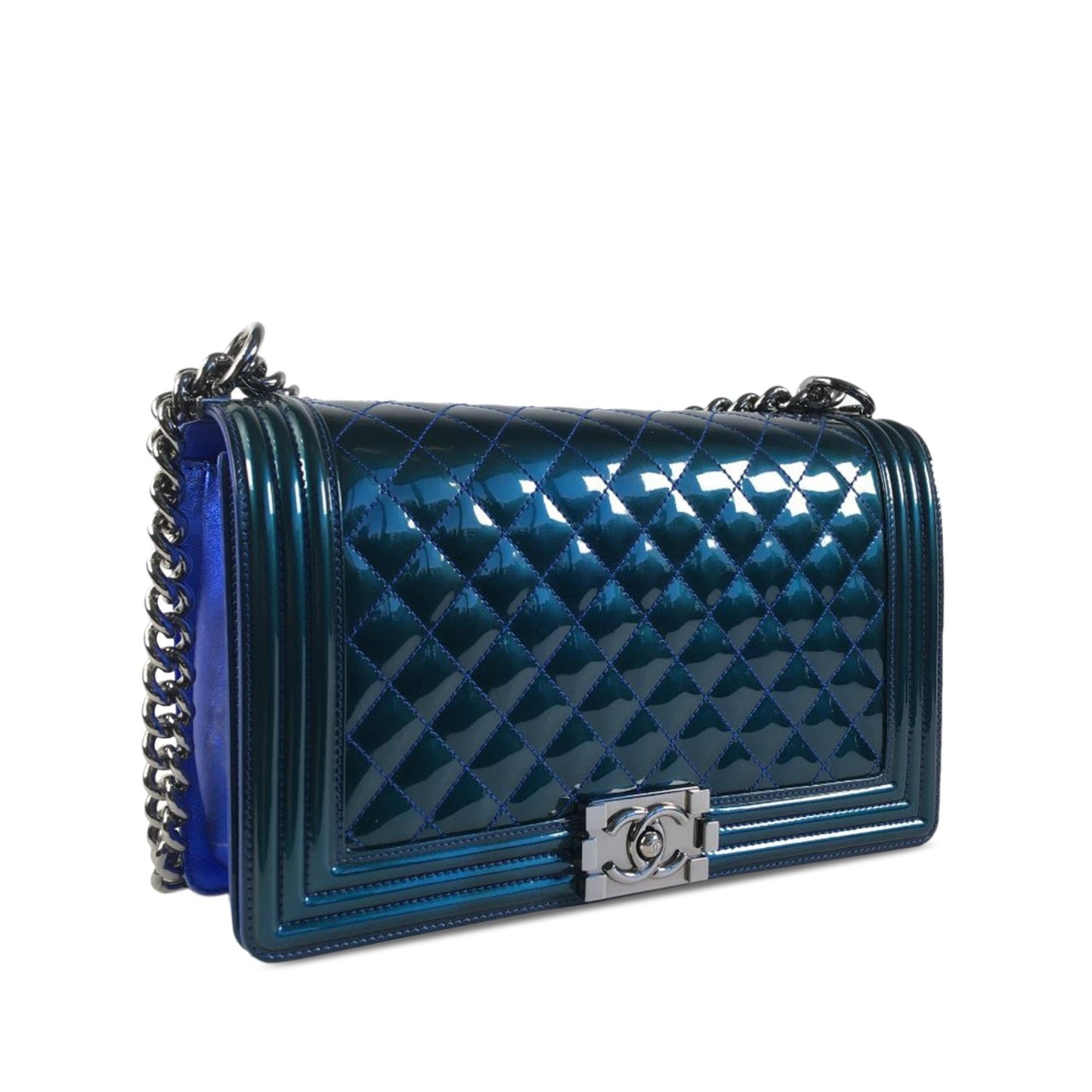 Chanel Medium Patent Boy Flap (SHG-uR2EFs) Crossbody