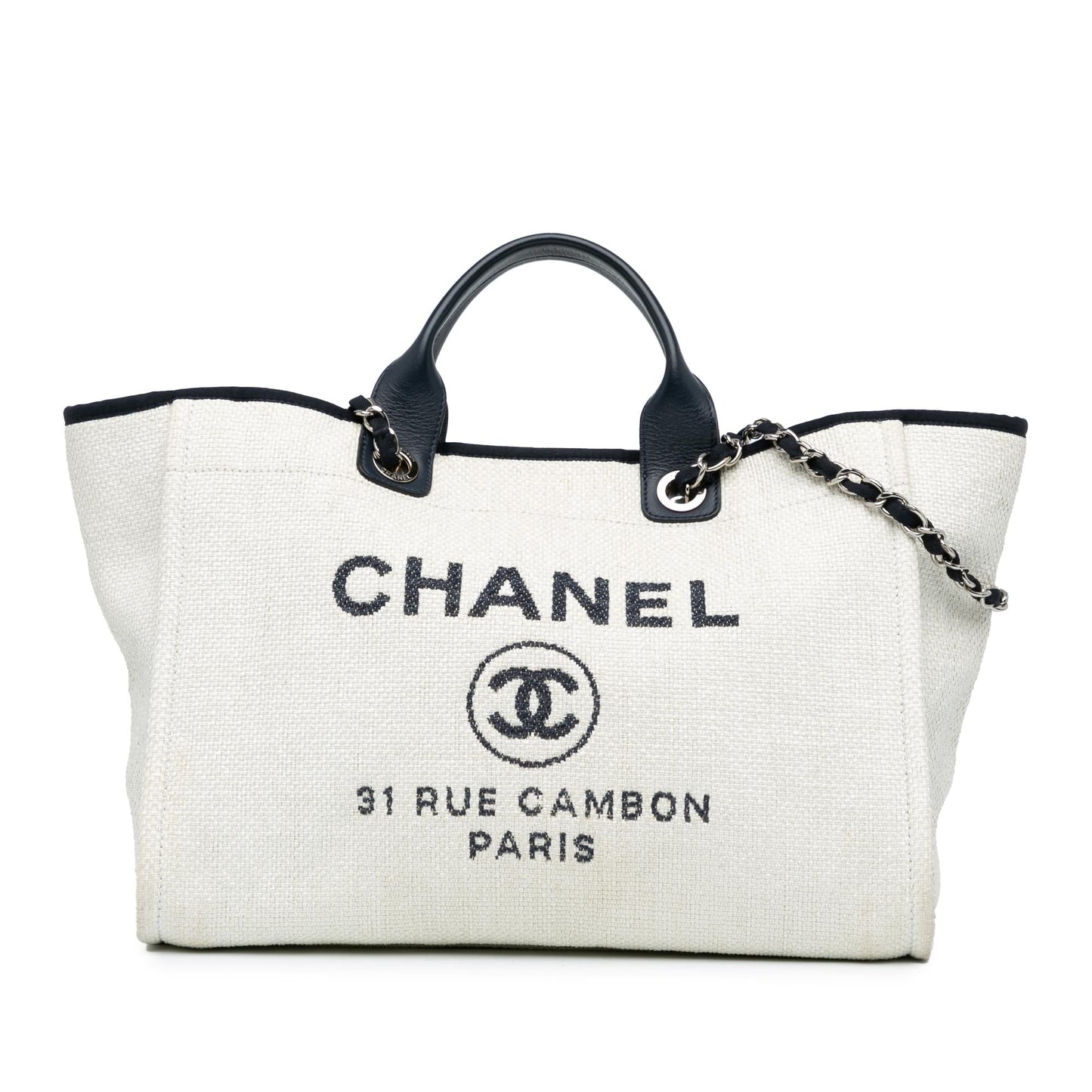 Chanel Medium Raffia Deauville Satchel (SHG-Vr6eIX) Handbag