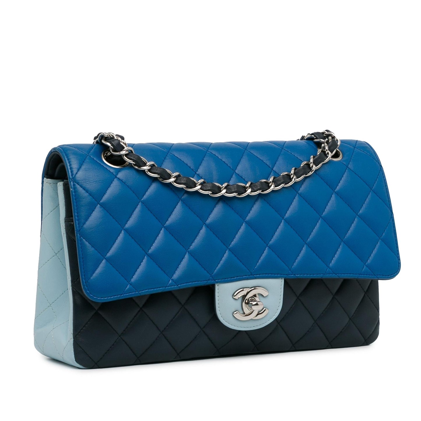 Chanel Medium Tricolor Lambskin Double Flap (SHG-9xy5Fb) Shoulder Bag