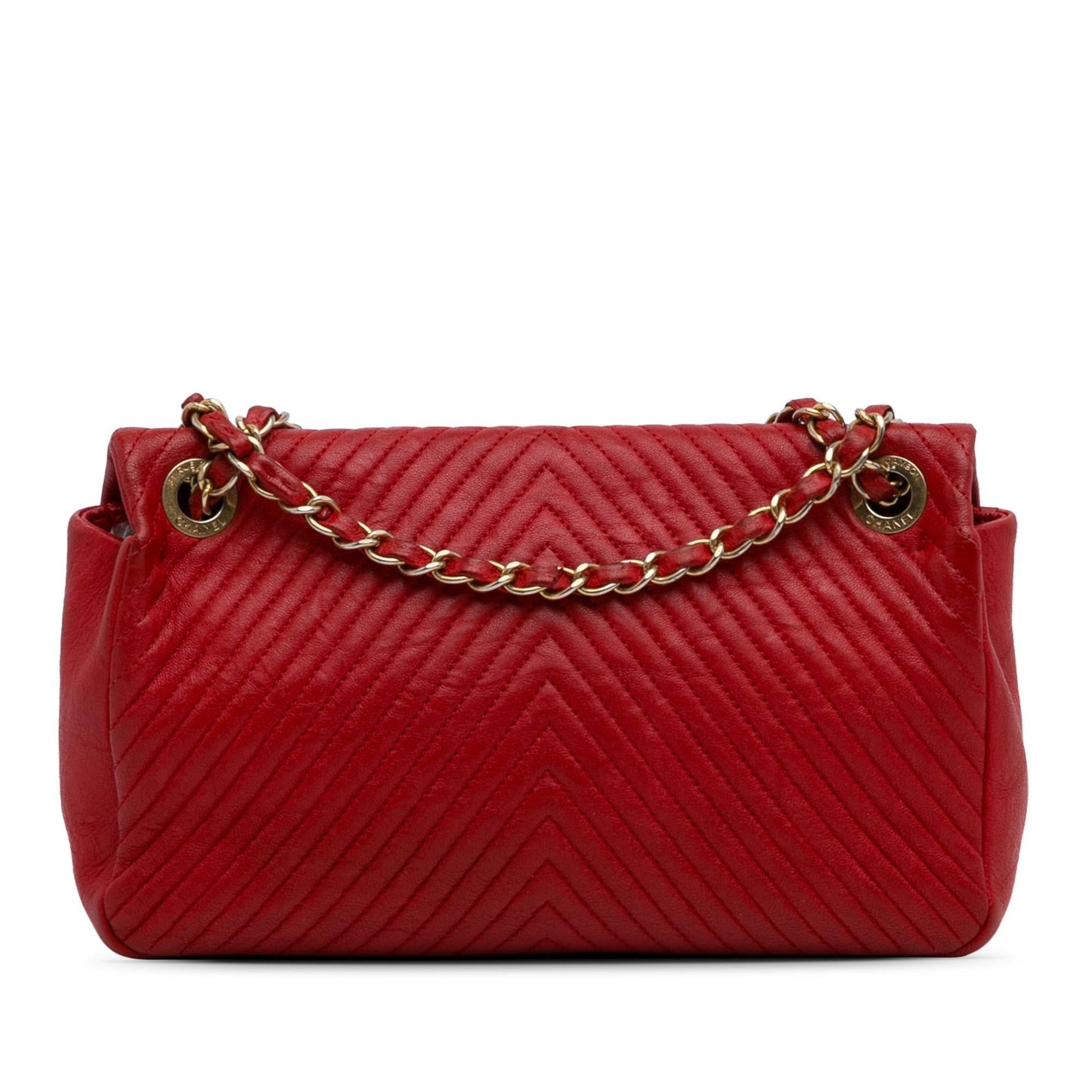 Chanel Medium Wrinkled Calfskin Quilted Chevron Medallion Charm Surpique Flap (SHG-hytIzX) Shoulder Bag