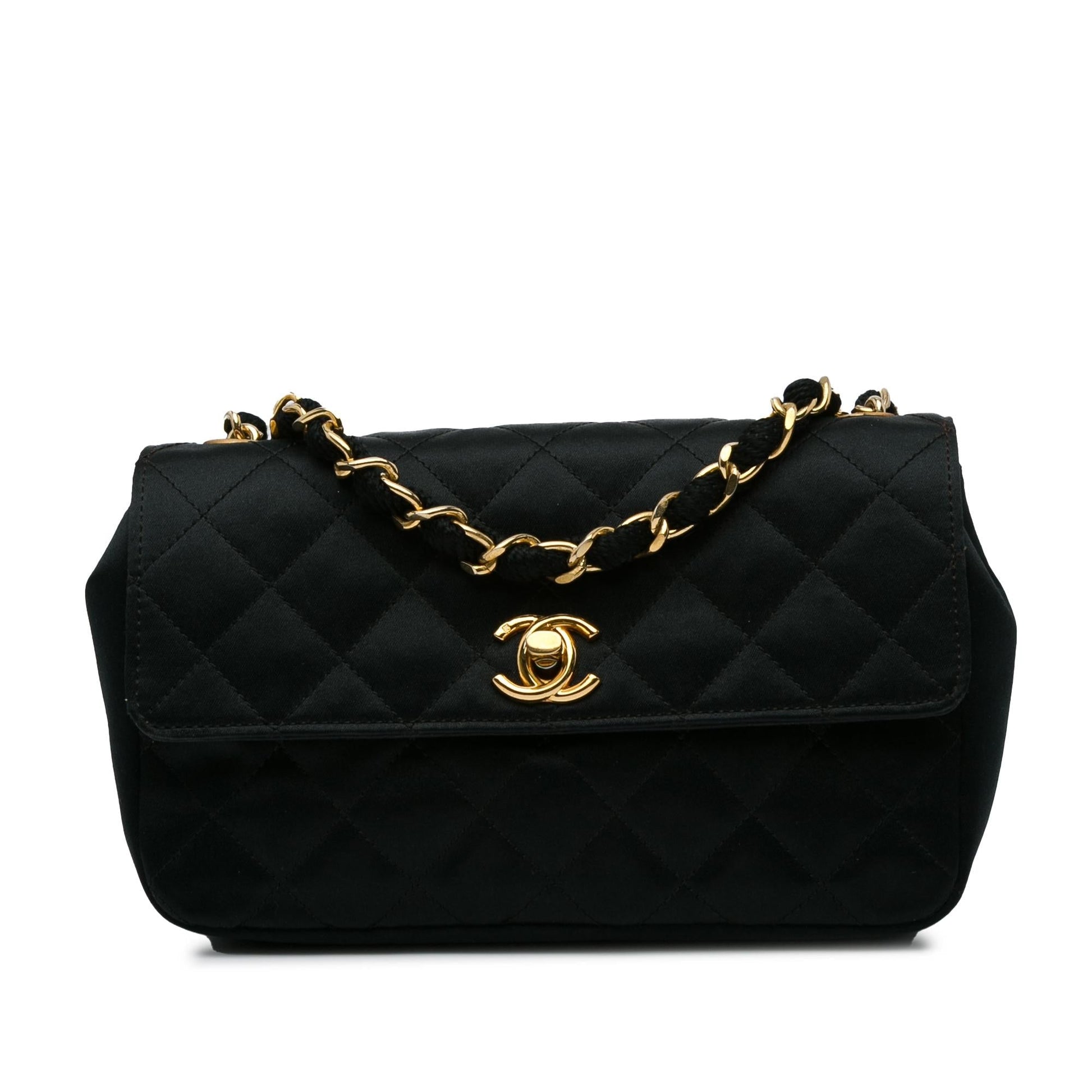 Chanel Mini CC Quilted Satin Flap (SHG-GrIueb) Crossbody