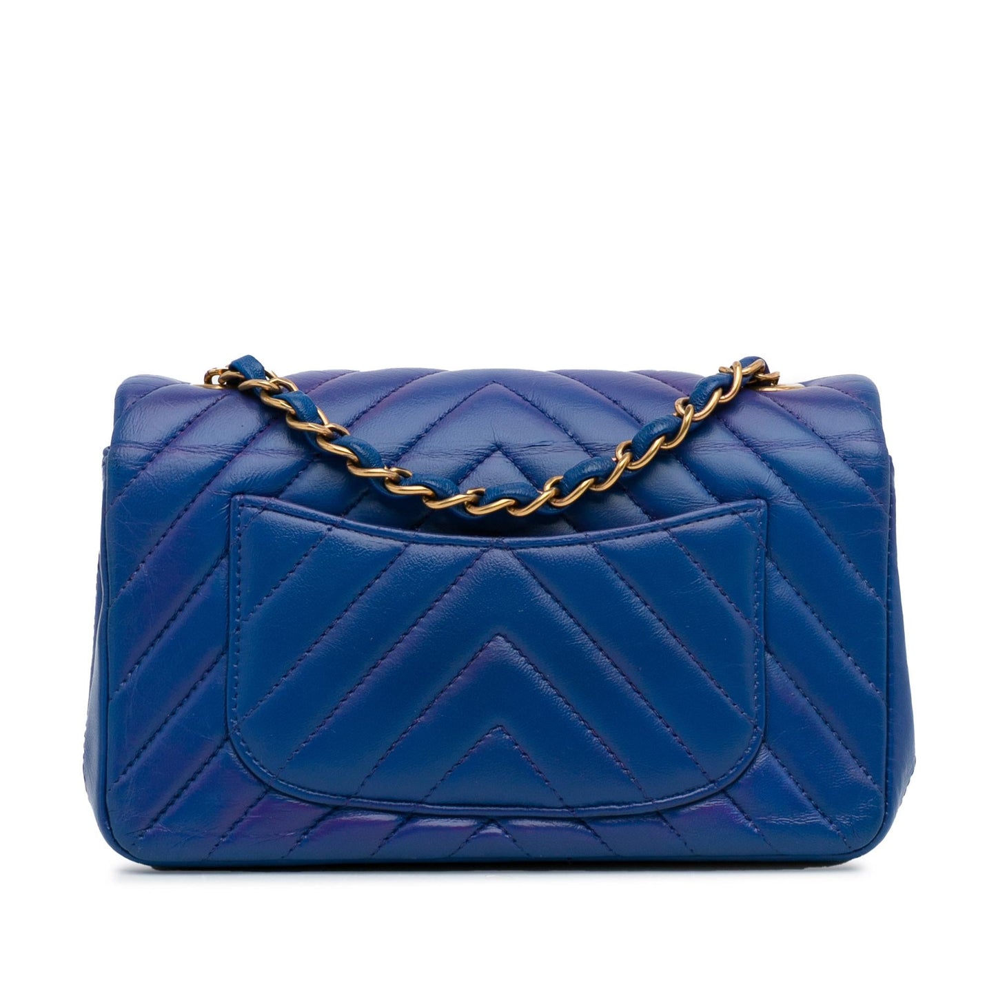 Chanel Mini Chevron Quilted Lambskin Rectangular Flap Bag (SHG-S3wMjz)
