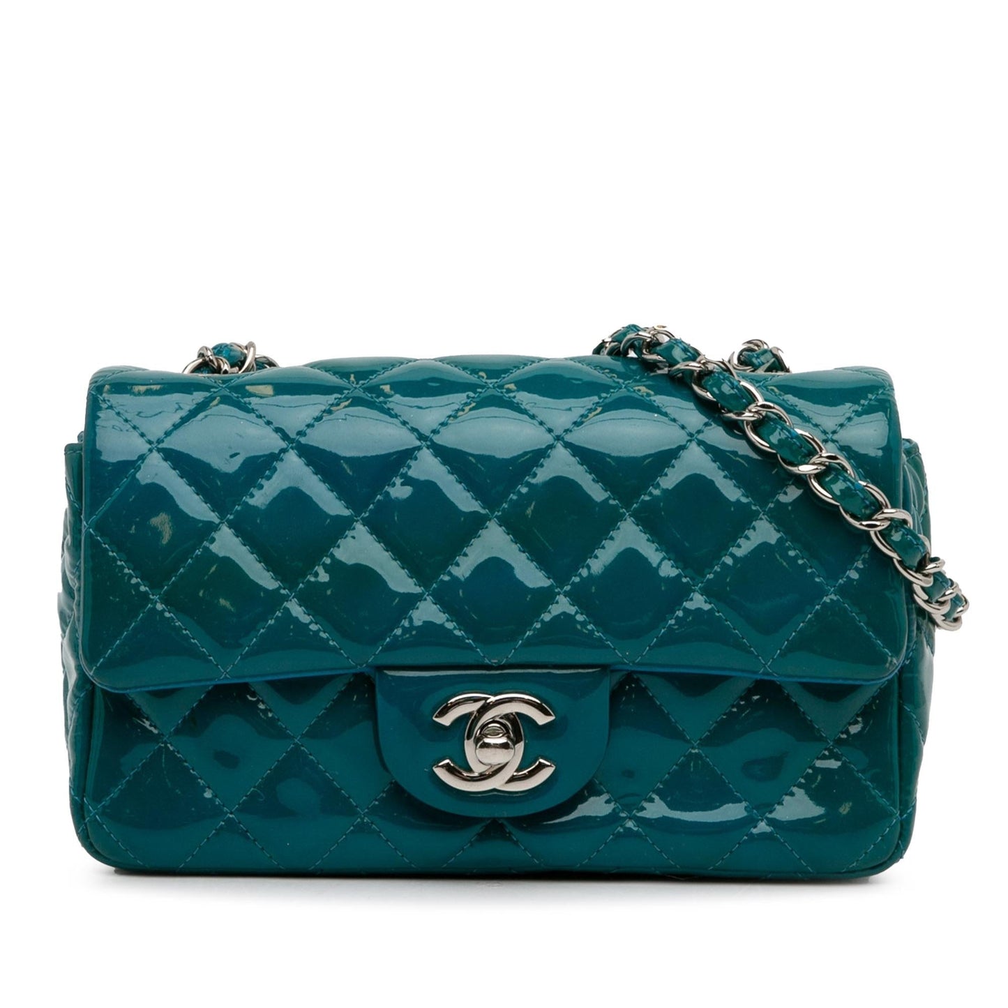 Chanel Mini Classic Patent Rectangular Single Flap (SHG-9x8gL6) Crossbody