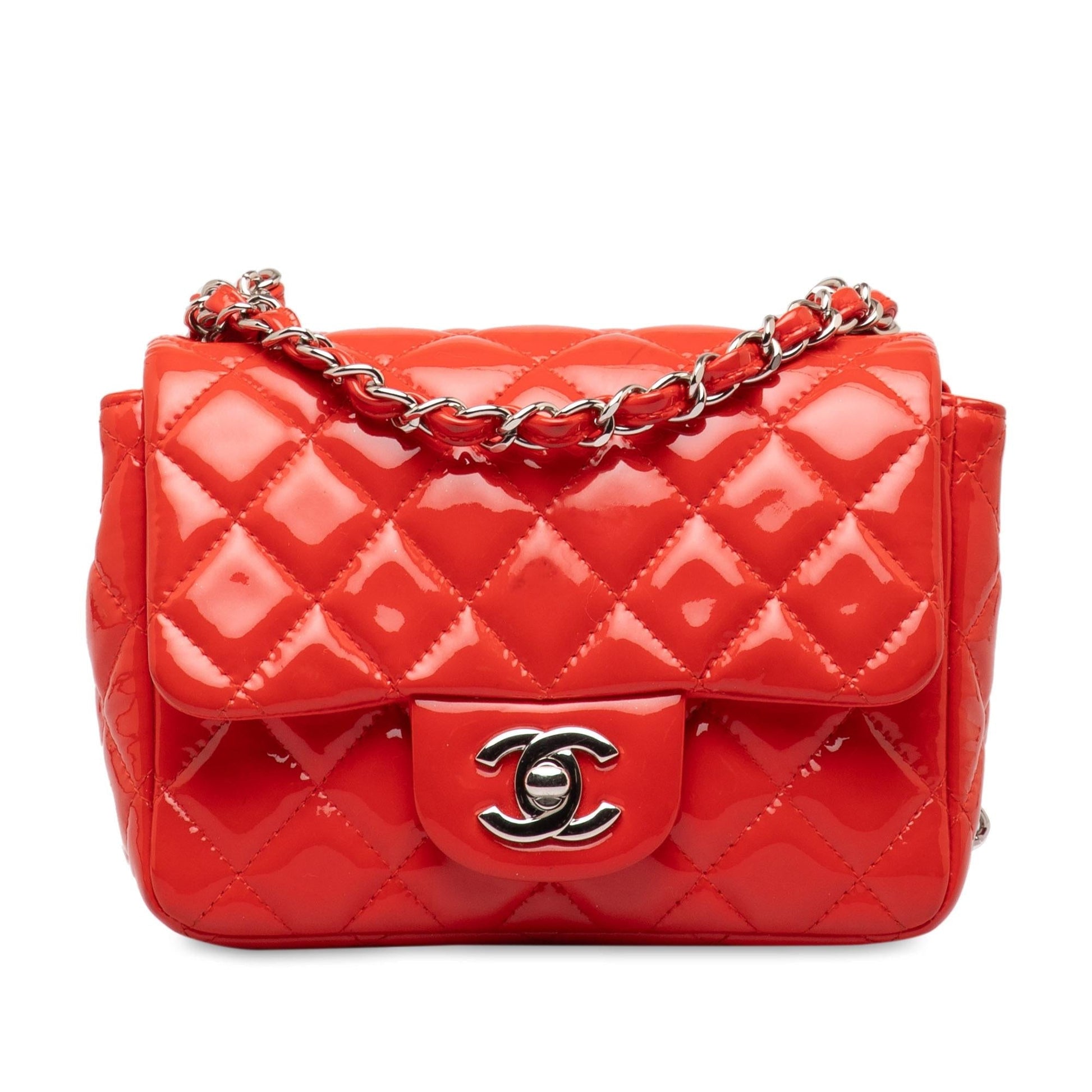 Chanel Mini Patent Classic Square Single Flap (SHG-zt3HF7) Crossbody