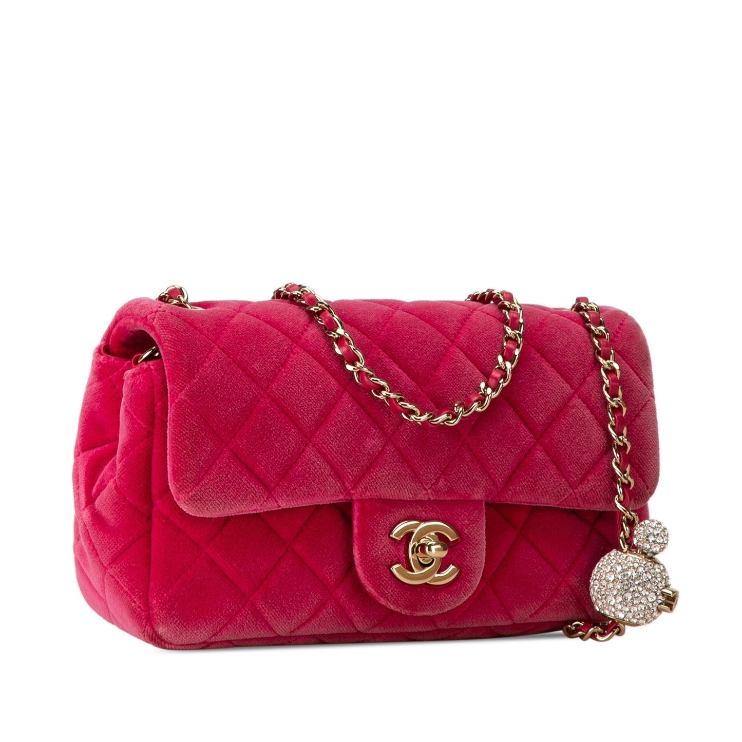 Chanel Mini Quilted Velvet Pearl Crush Single Flap (SHG-5l30UH) Crossbody