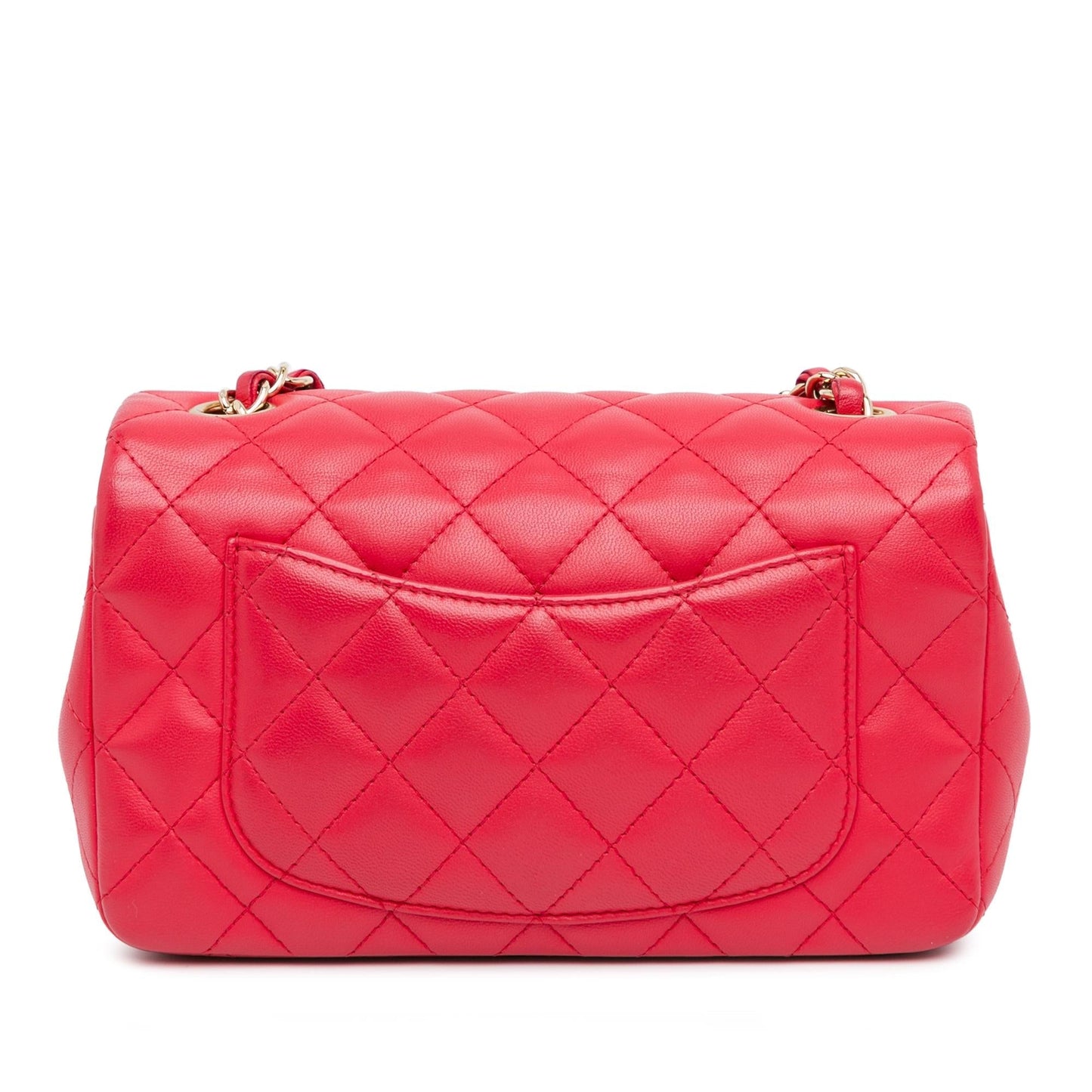 Chanel Mini Rectangular Classic Lambskin Single Flap (SHG-aMDNhD) Crossbody