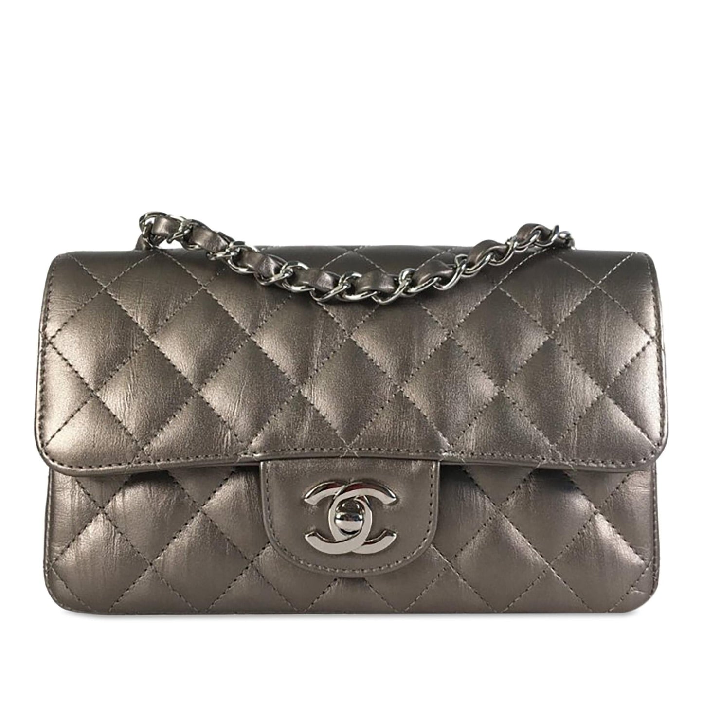 Chanel Mini Rectangular Classic Metallic Calfskin Single Flap (SHG-IFLFGn) Crossbody