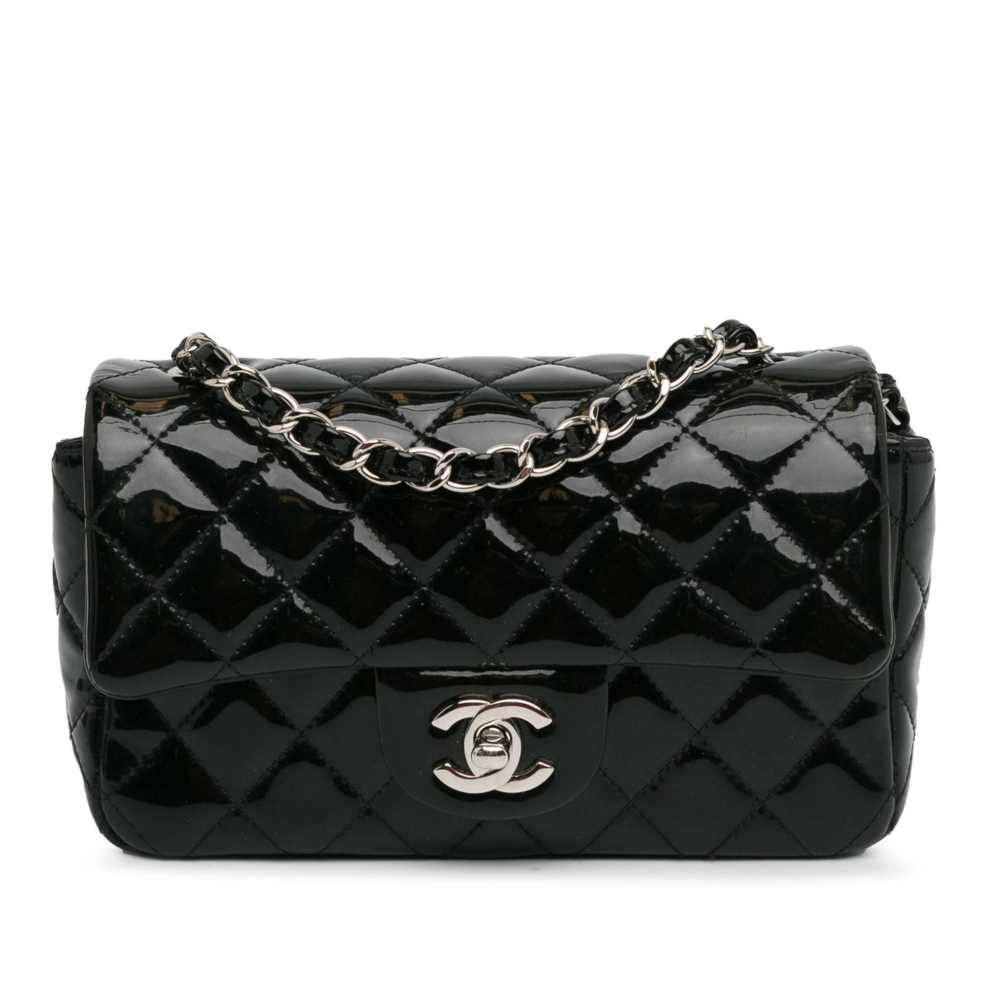 Chanel Mini Rectangular Classic Patent Single Flap (SHG-foRix8) Crossbody