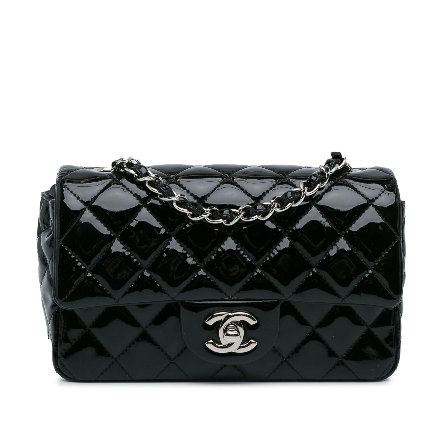 Chanel Mini Rectangular Classic Patent Single Flap (SHG-0ku6lp) Crossbody