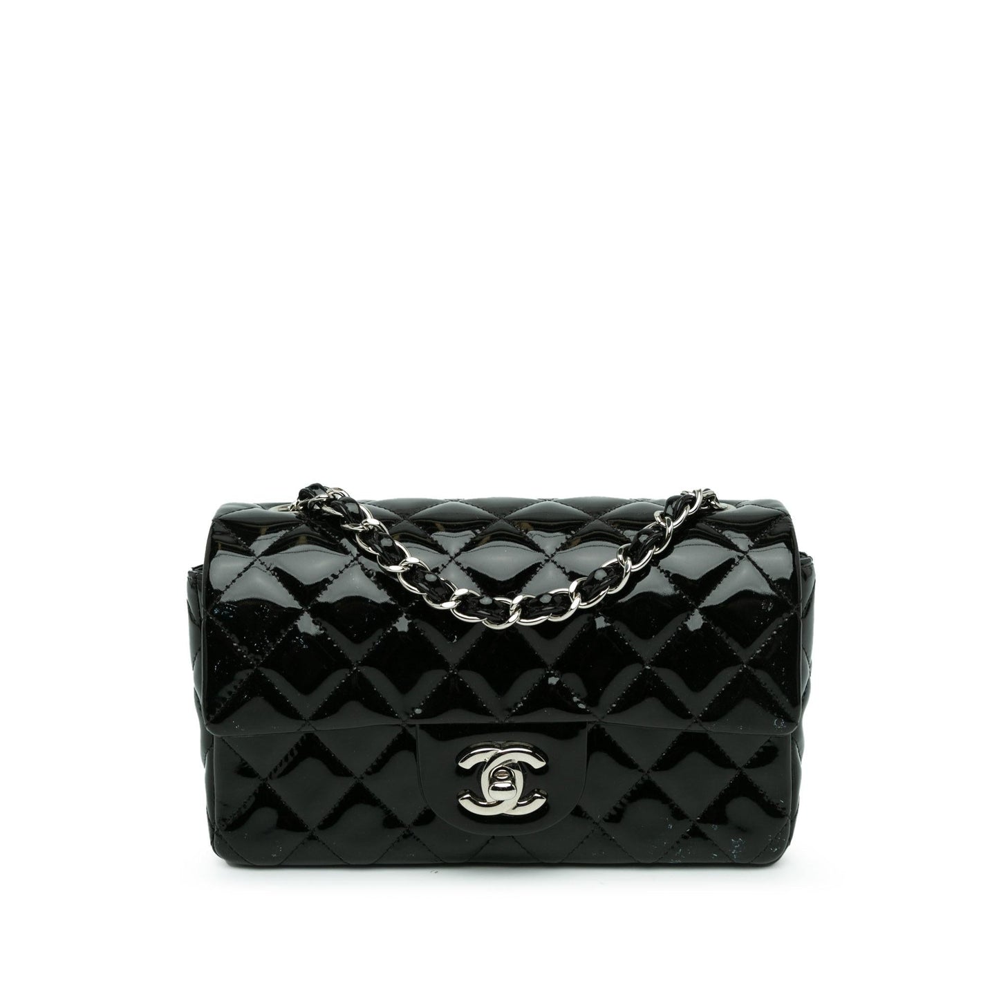 Chanel Mini Rectangular Classic Patent Single Flap (SHG-FyA2eh) Crossbody
