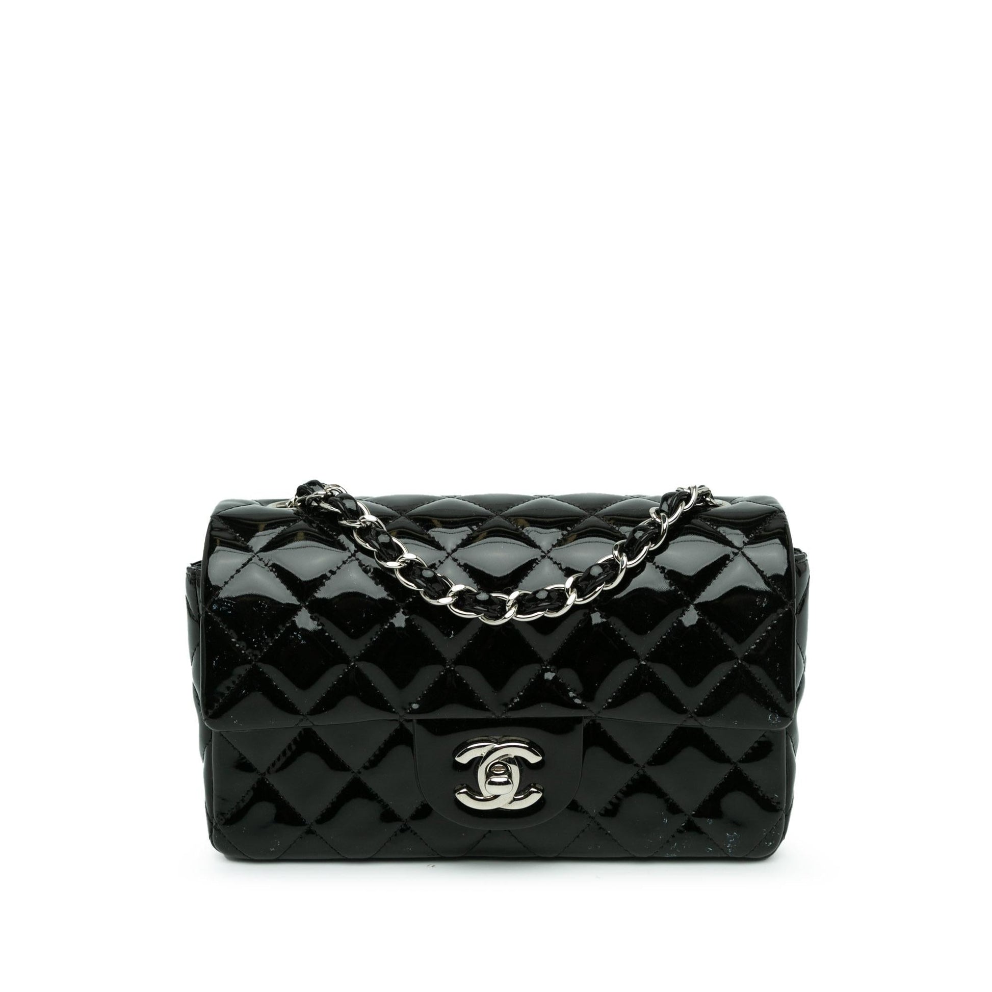 Chanel Mini Rectangular Classic Patent Single Flap (SHG-FyA2eh) Crossbody