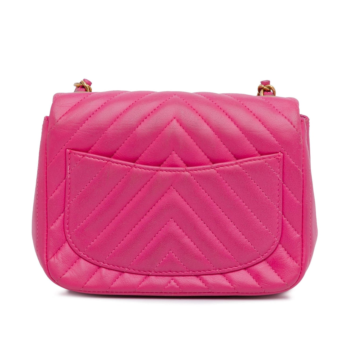 Chanel Mini Square Classic Lambskin Chevron Flap (SHG-ta6olT) Crossbody