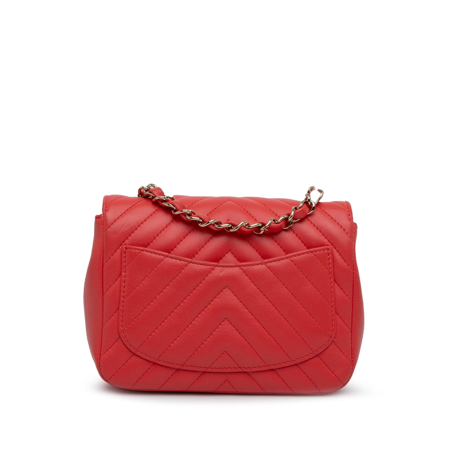 Chanel Mini Square Classic Lambskin Chevron Flap (SHG-HJTI2E) Crossbody