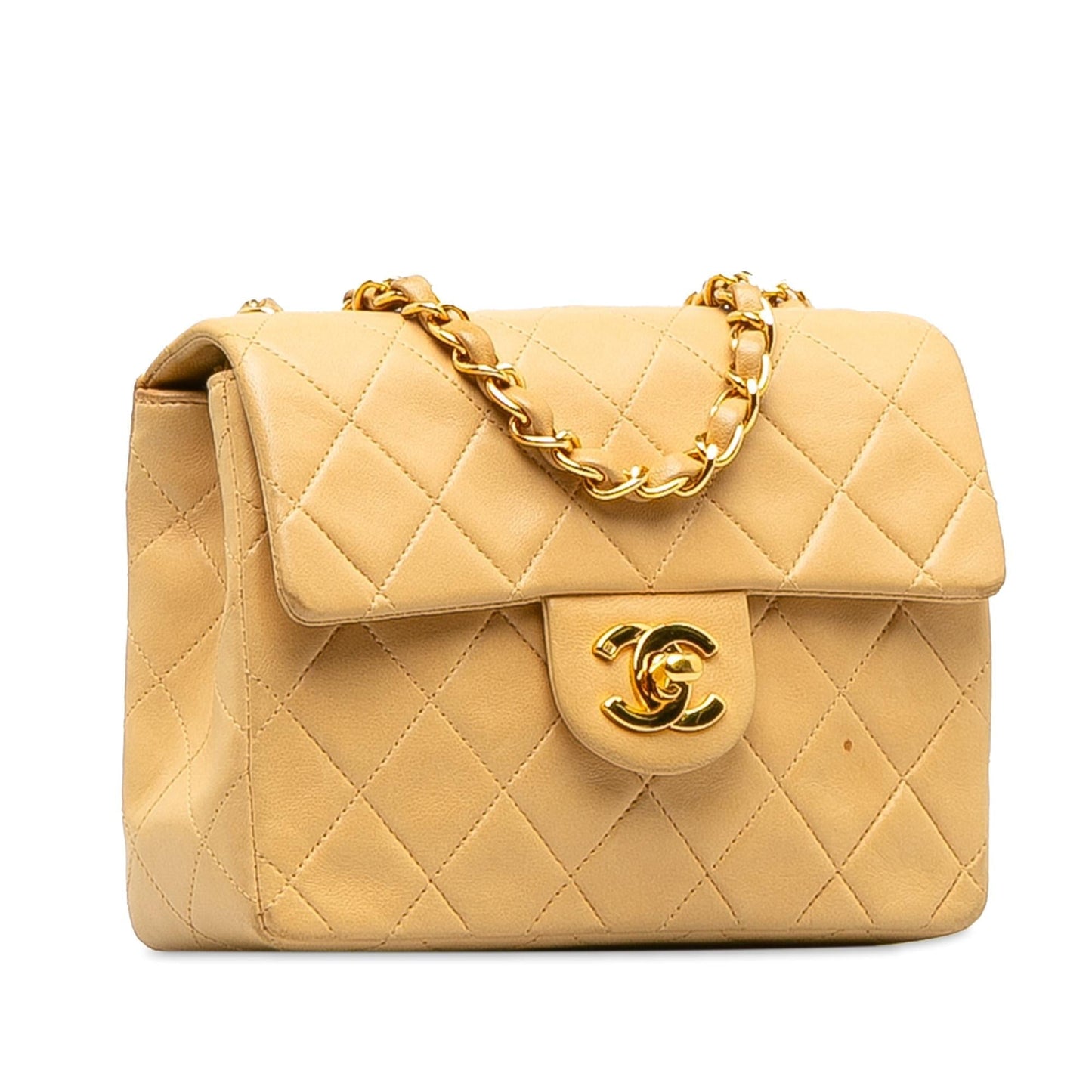 Chanel Mini Square Classic Lambskin Single Flap (SHG-E8DBvA) Crossbody