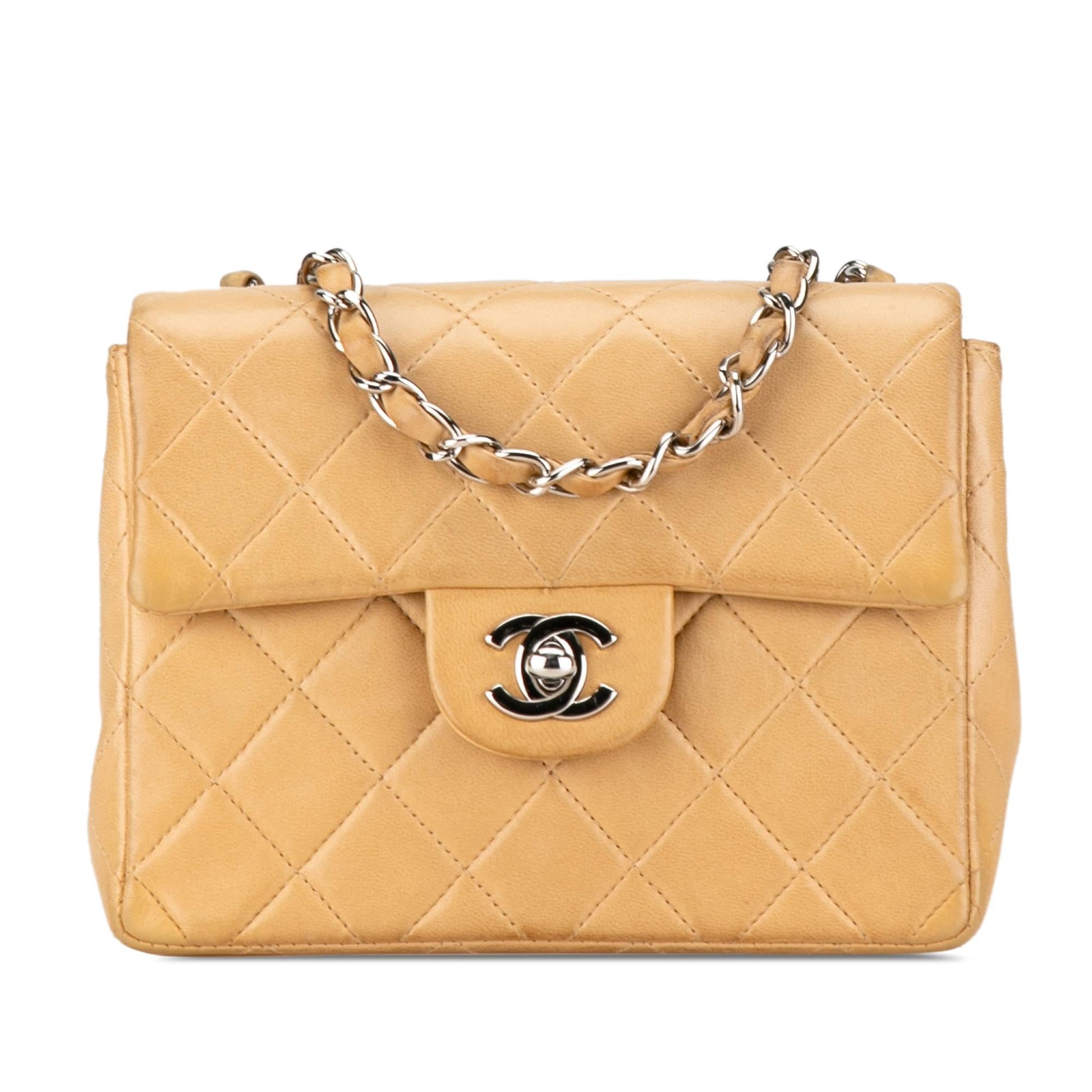Chanel Mini Square Classic Lambskin Single Flap (SHG-jnohQq) Crossbody