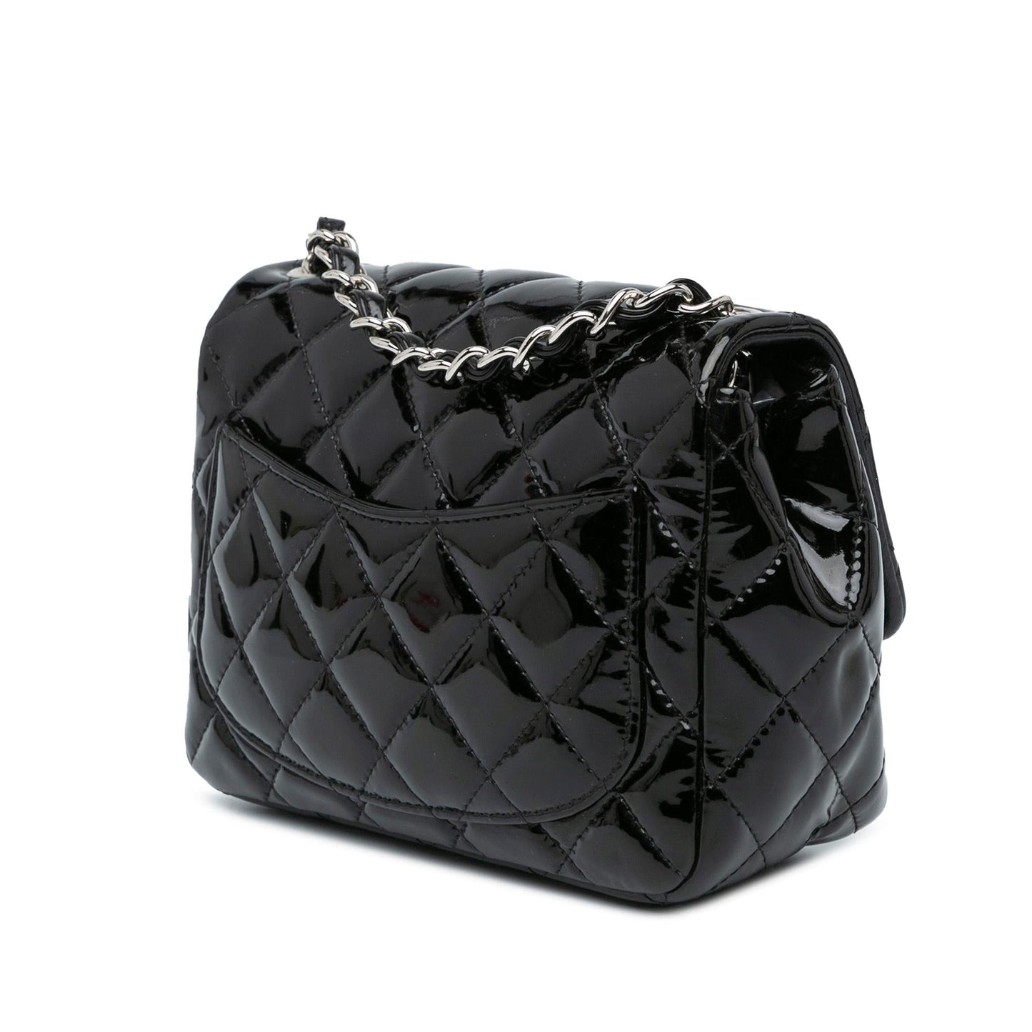 Chanel Mini Square Classic Patent Single Flap (SHG-0hjZ92) Crossbody