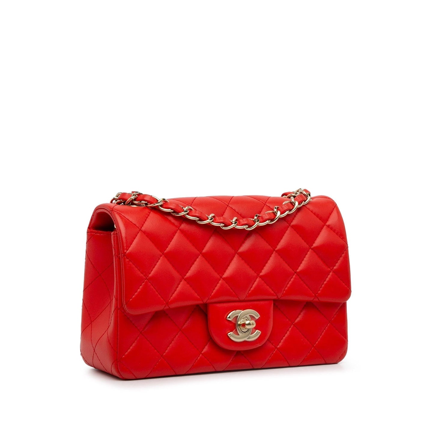 Chanel New Mini Classic Lambskin Single Flap (SHG-GZG) Crossbody