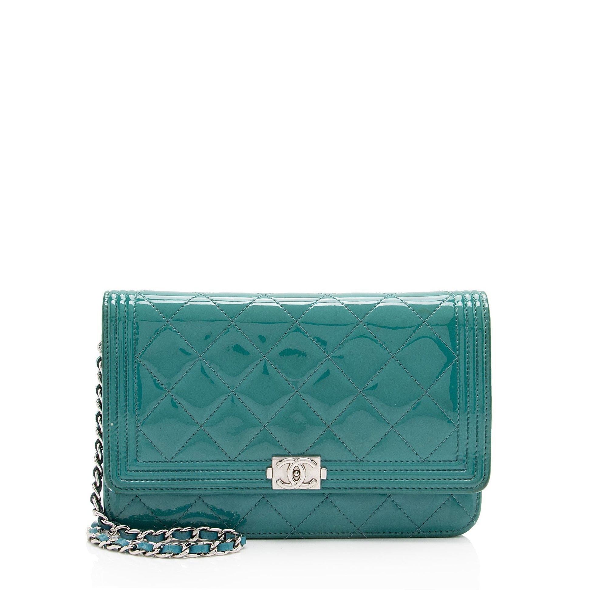 Chanel Patent Leather Boy Wallet on Chain (SHF-ZZnKzy) Tote