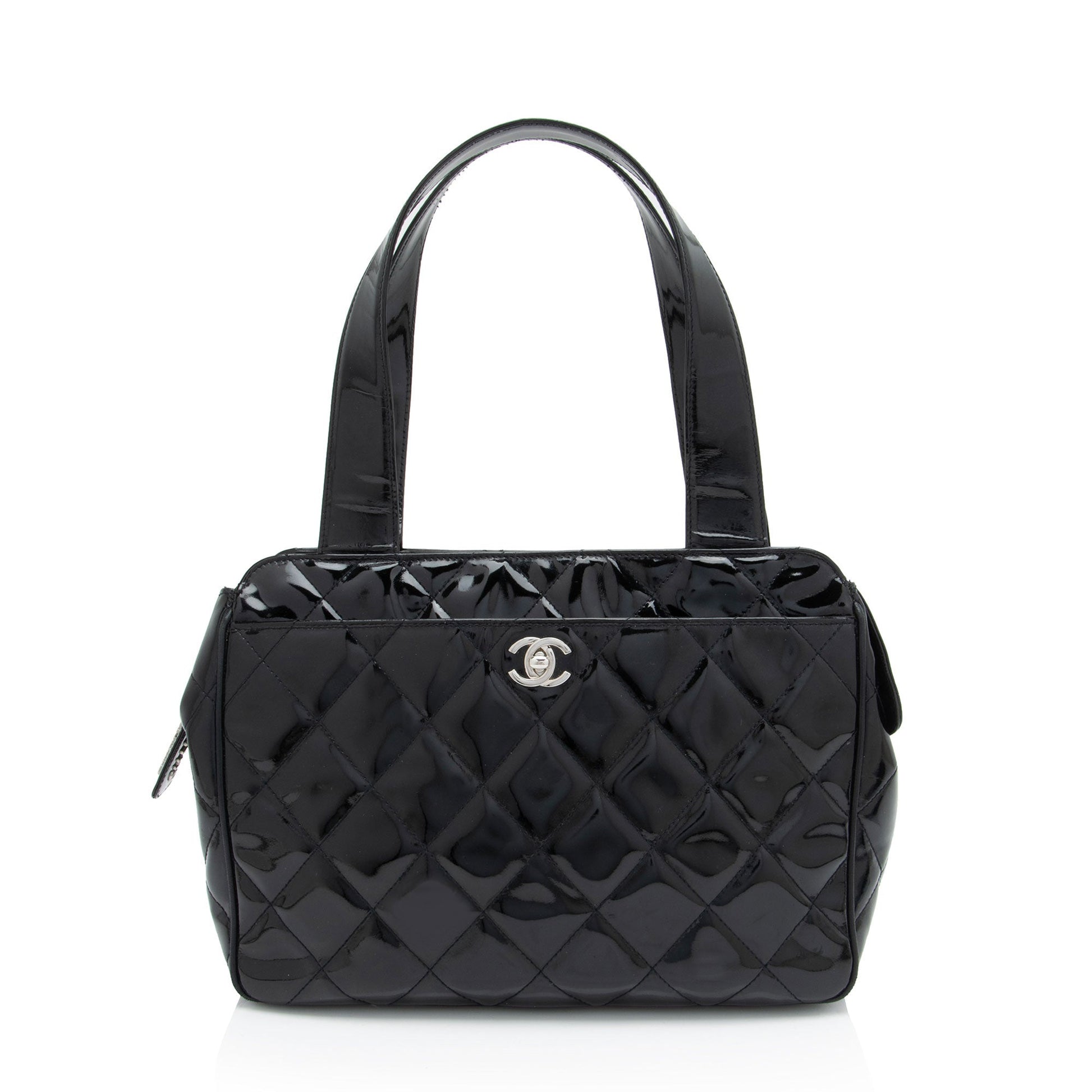 Chanel Patent Leather CC Bowling Bag (SHF-S9yHE9)