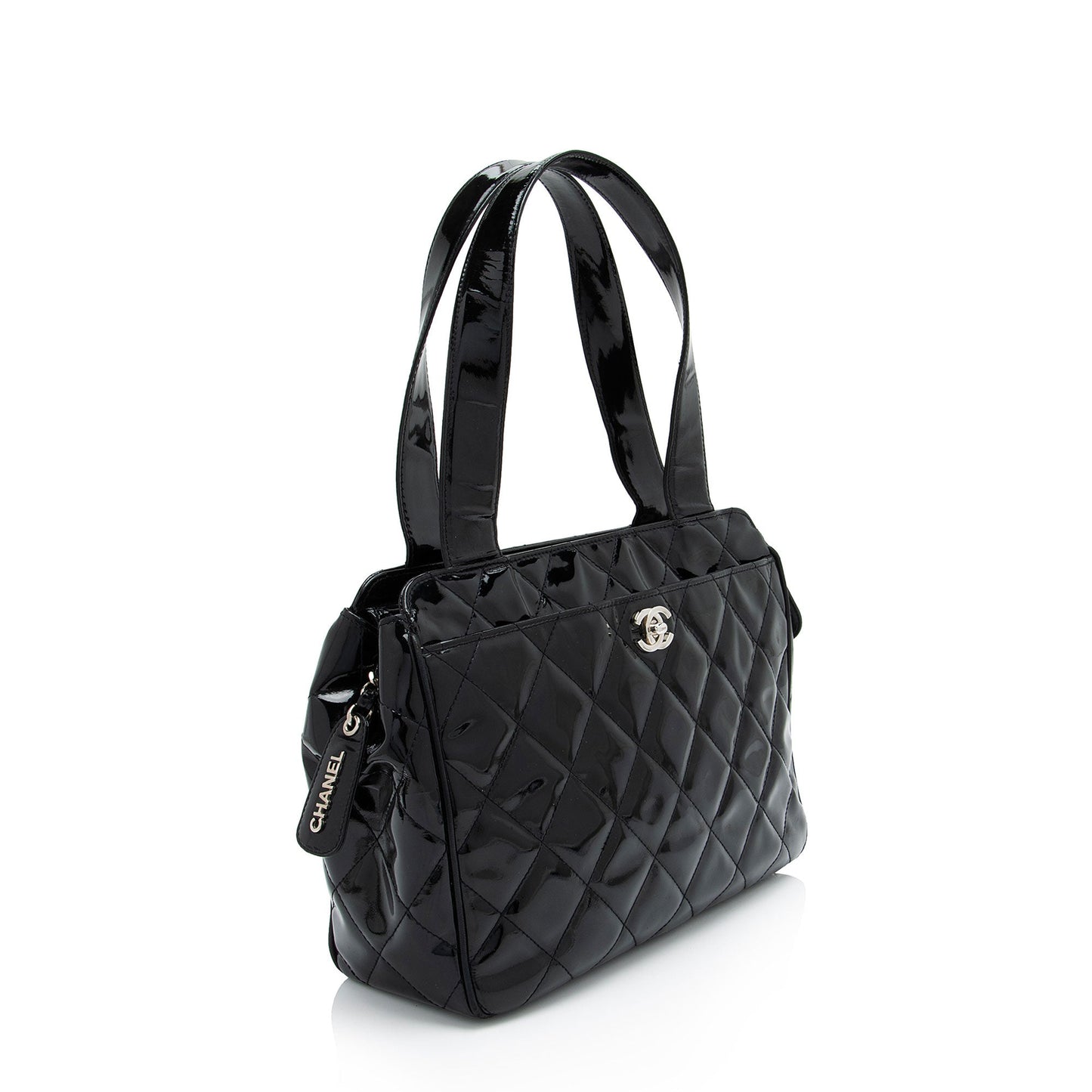 Chanel Patent Leather CC Bowling Bag (SHF-S9yHE9)