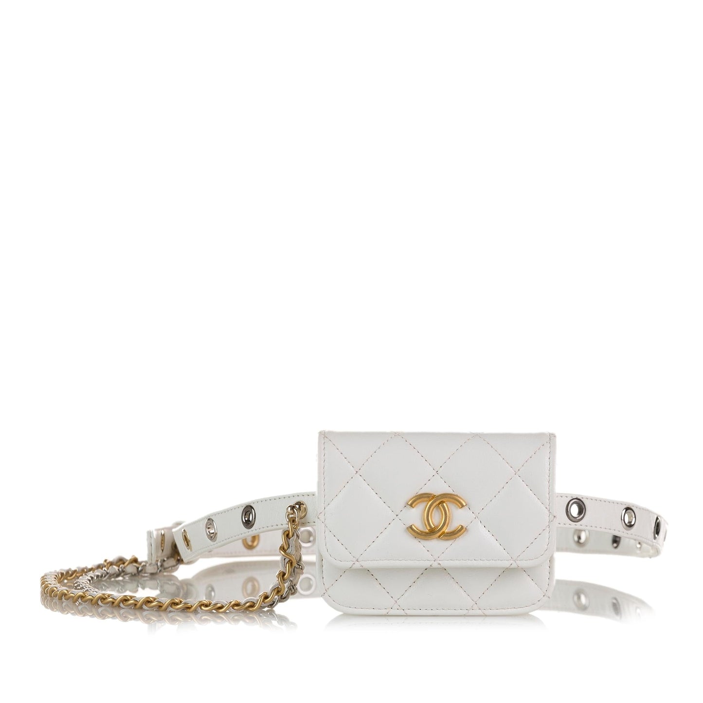 Chanel Punk Chain Leather Belt Bag (SHG-1XVfEm)