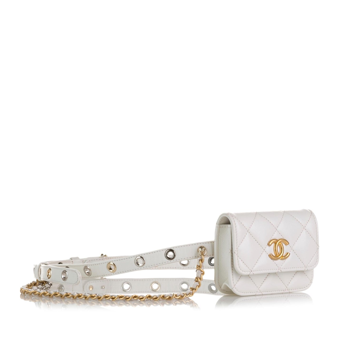 Chanel Punk Chain Leather Belt Bag (SHG-1XVfEm)