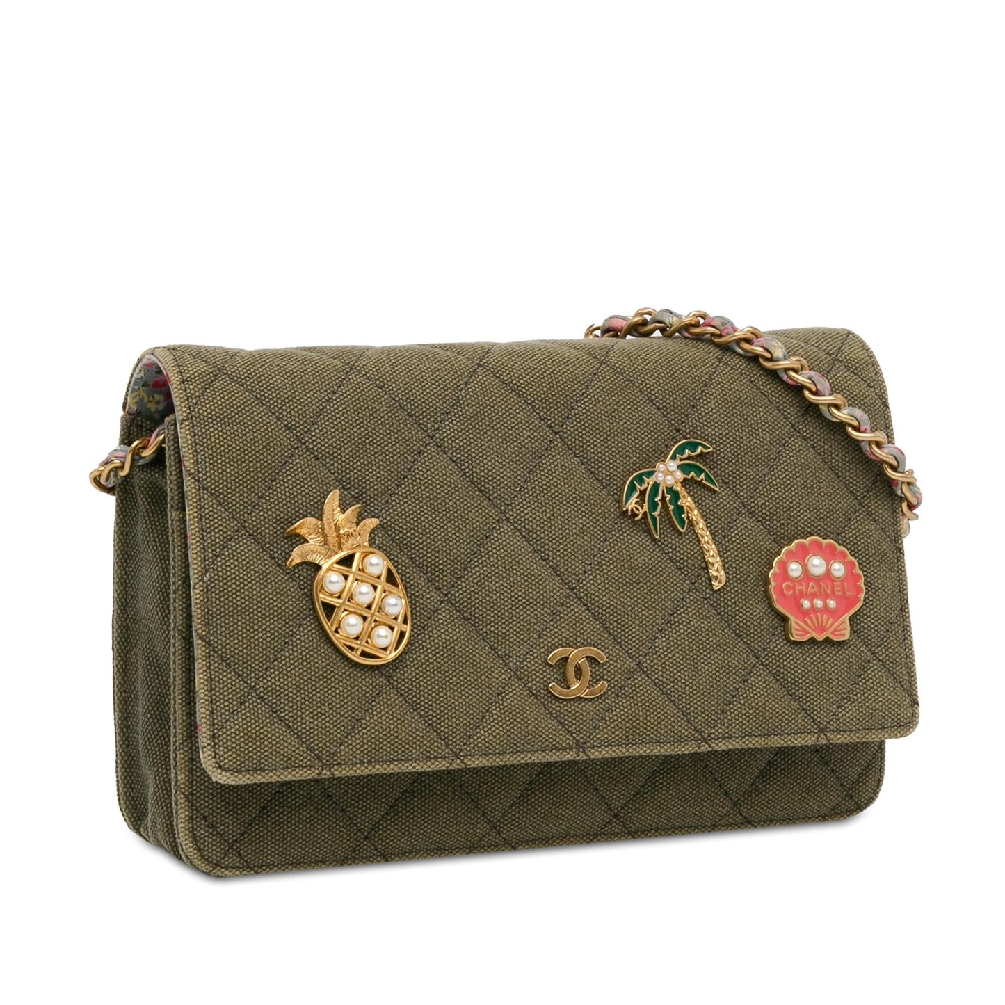 Chanel Quilted Canvas Coco Cuba Charms Wallet On Chain (SHG-iFwSQ5) Crossbody
