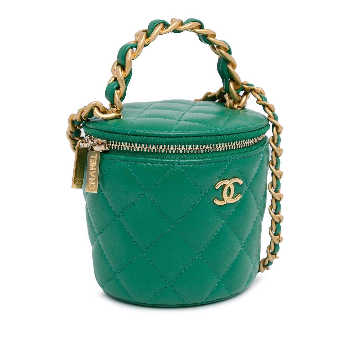 Chanel Quilted Lambskin Afternoon Tea Vanity Case with Chain (SHG-L7I6zs) Handbag