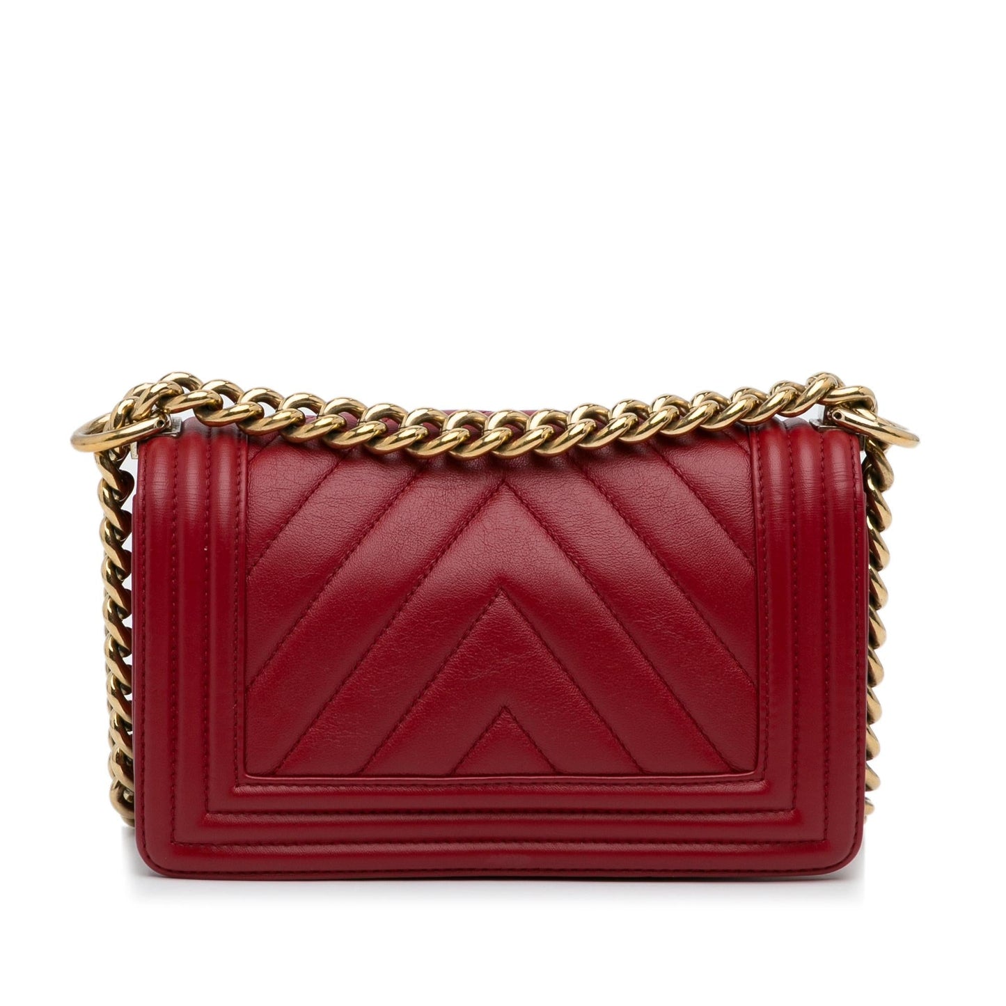 Chanel Small Calfskin Chevron Boy Flap (SHG-ZrUBHf) Crossbody
