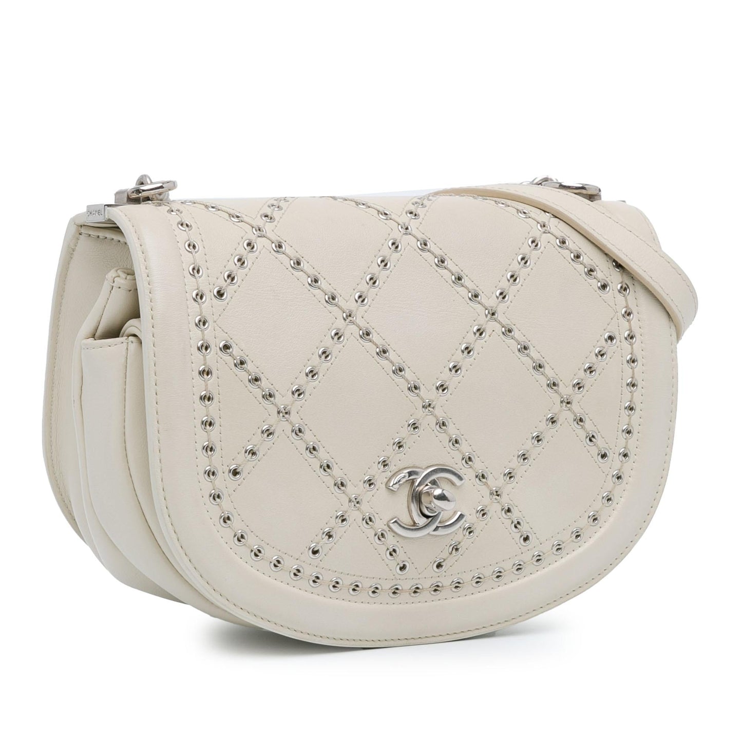 Chanel Small Calfskin Coco Eyelets Round Flap (SHG-J36UdW) Crossbody
