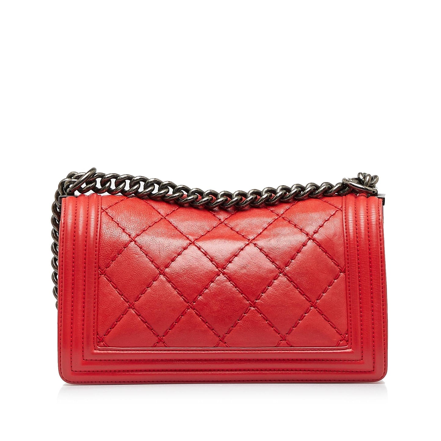 Chanel Small Calfskin Double Stitch Boy Flap Shoulder Bag