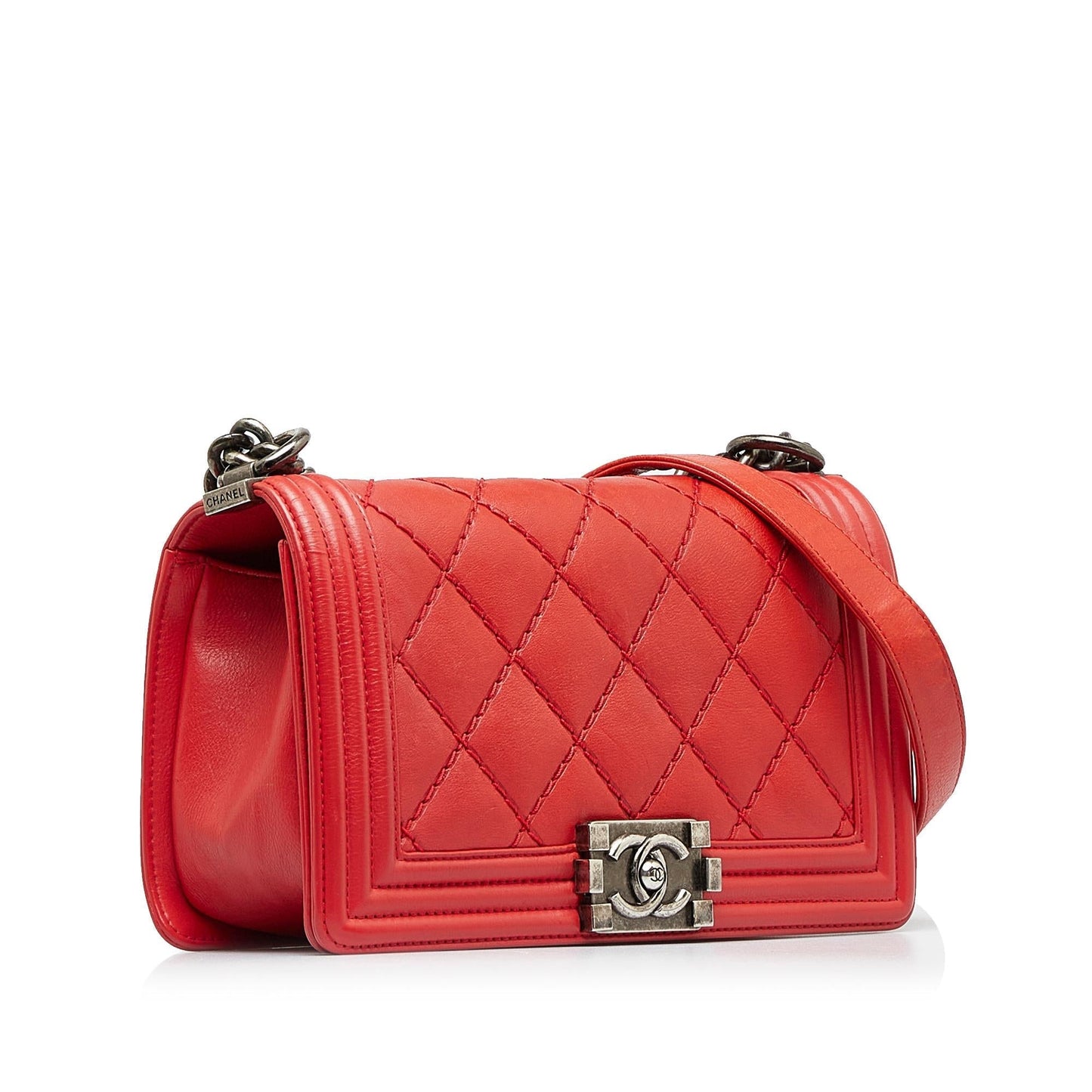 Chanel Small Calfskin Double Stitch Boy Flap Shoulder Bag