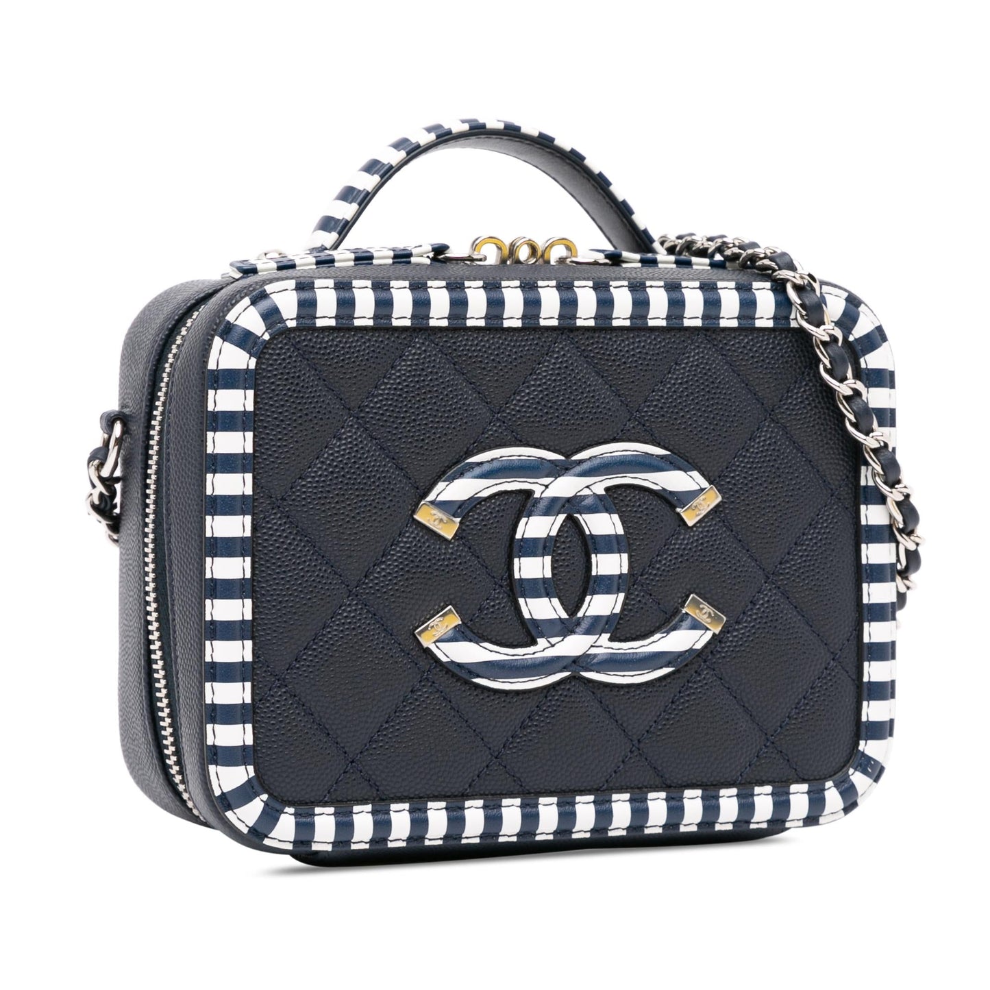 Chanel Small Caviar CC Filigree Vanity Case (SHG-8go1HA) Handbag