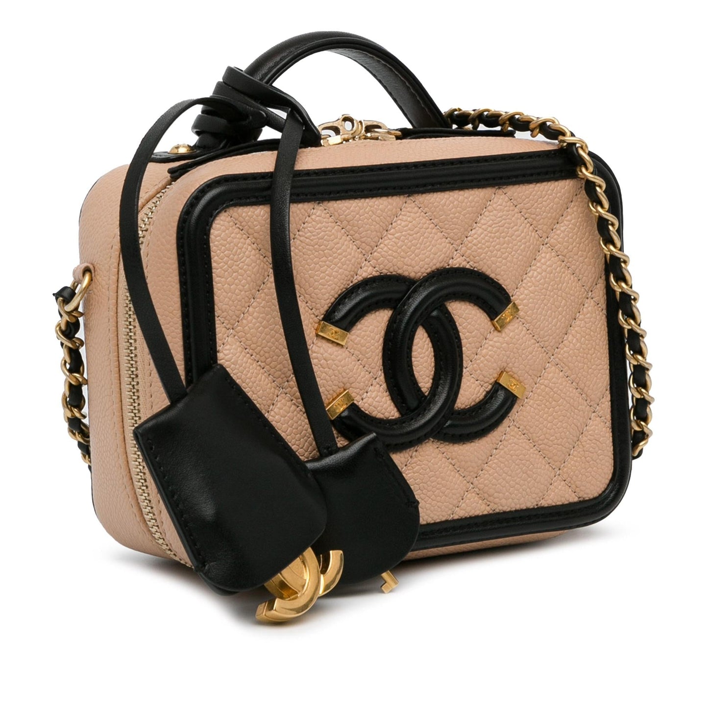 Chanel Small Caviar CC Filigree Vanity Case (SHG-mliWa1) Handbag