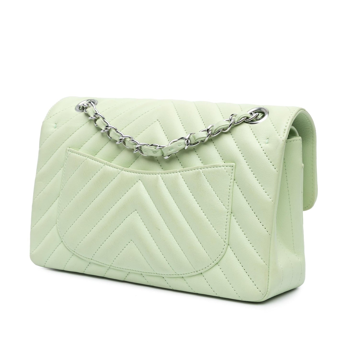 Chanel Small Classic Chevron Lambskin Double Flap Shoulder Bag