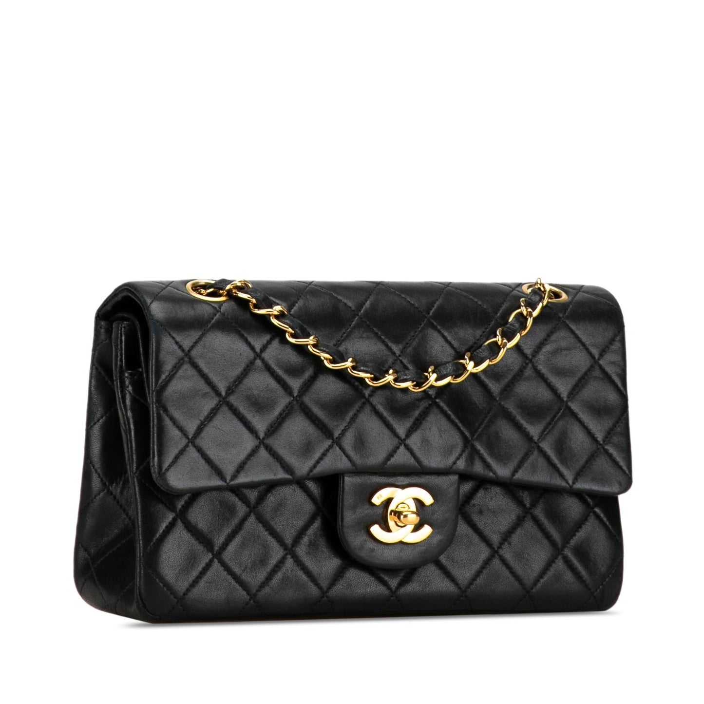 Chanel Small Classic Lambskin Double Flap (SHG-wzVZB4) Shoulder Bag