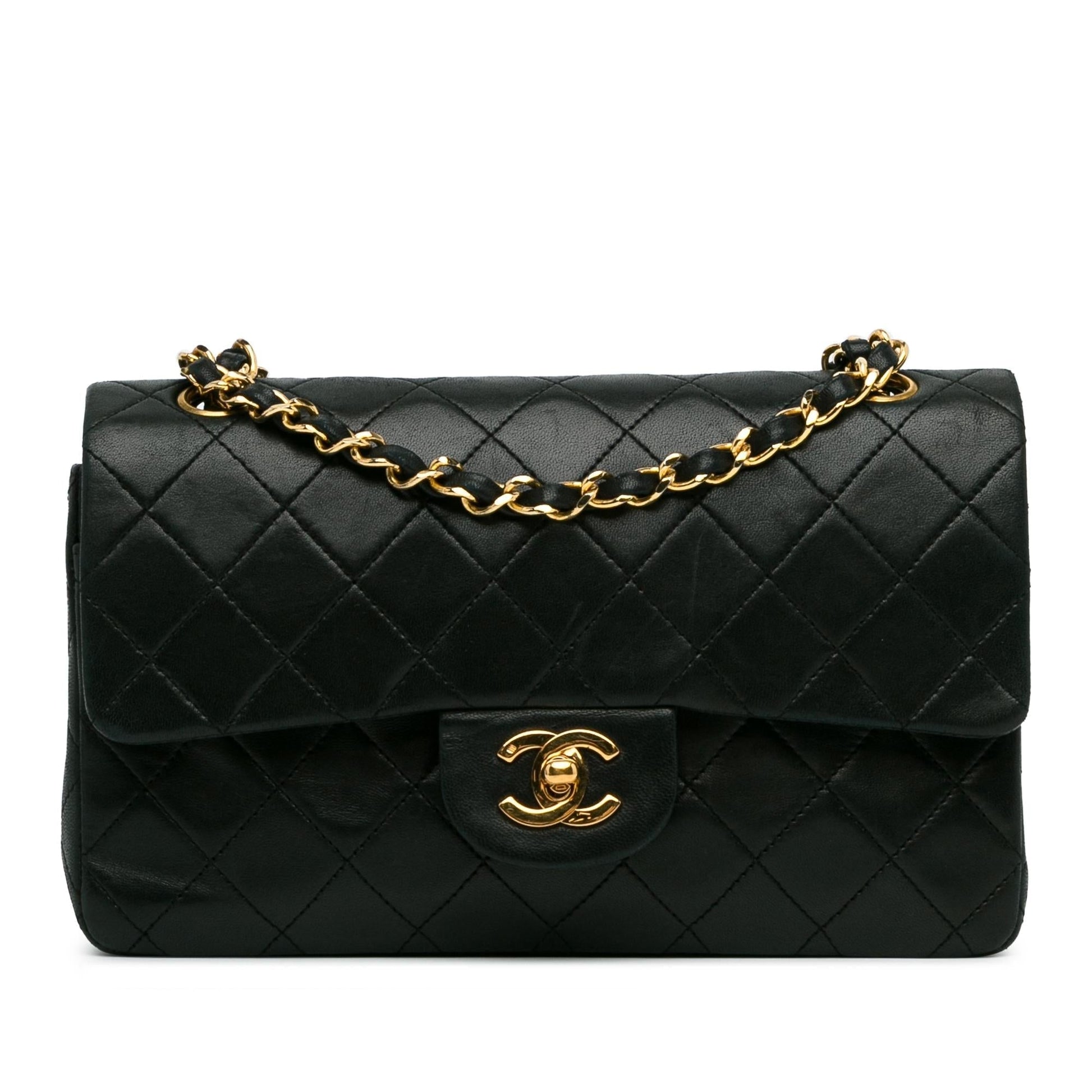 Chanel Small Classic Lambskin Double Flap (SHG-e2qOYF) Shoulder Bag