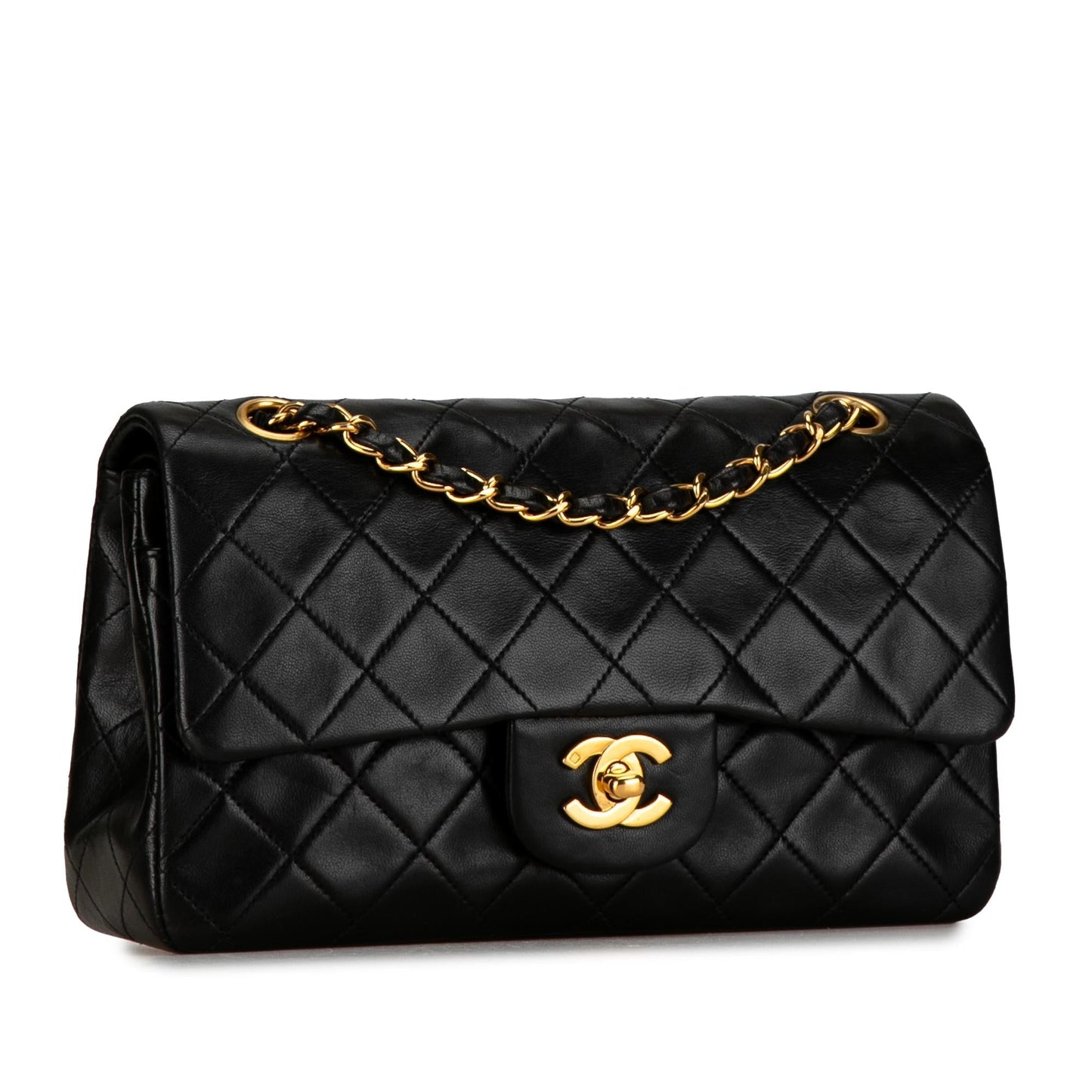 Chanel Small Classic Lambskin Double Flap (SHG-0Uyy0k) Shoulder Bag