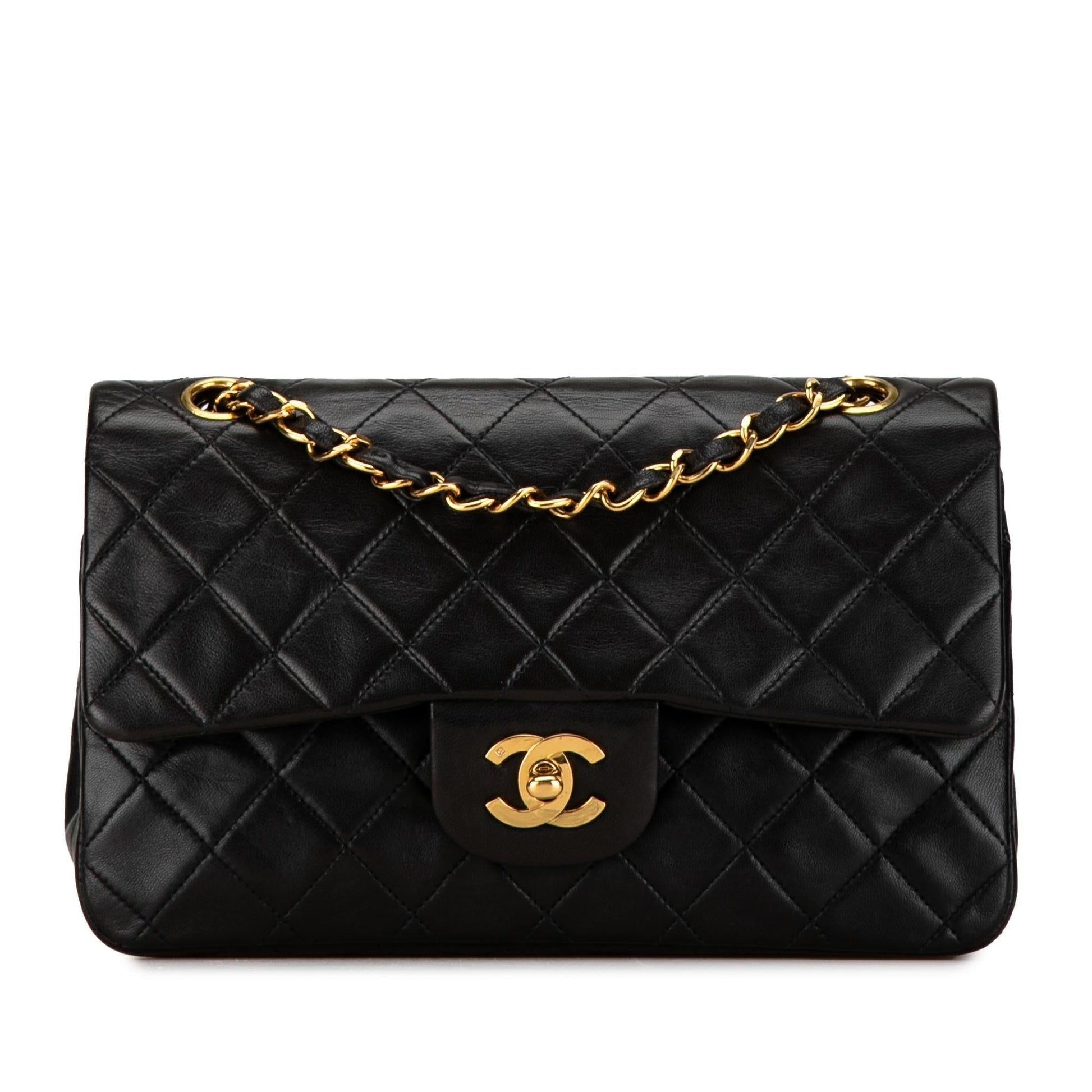 Chanel Small Classic Lambskin Double Flap (SHG-FgW8Qu) Shoulder Bag