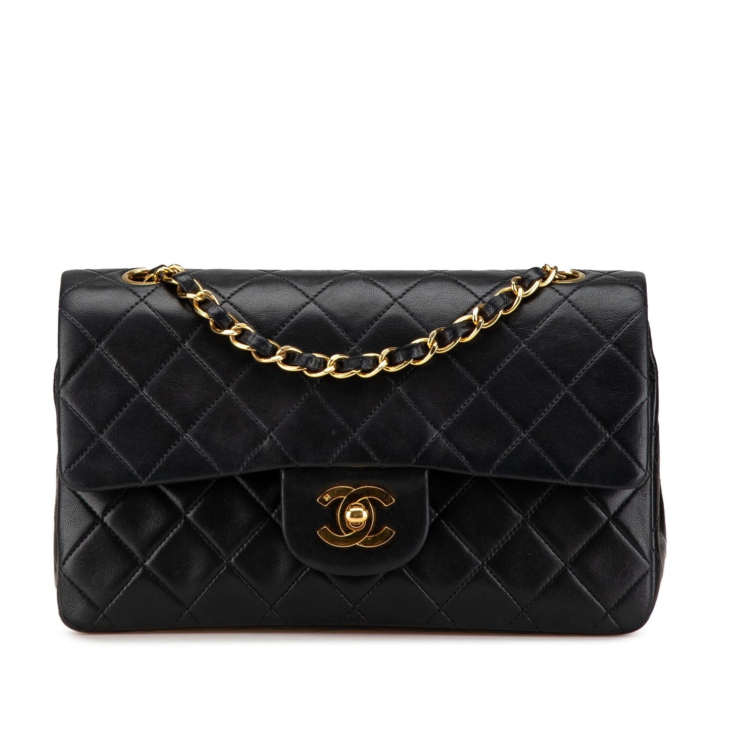 Chanel Small Classic Lambskin Double Flap Shoulder Bag