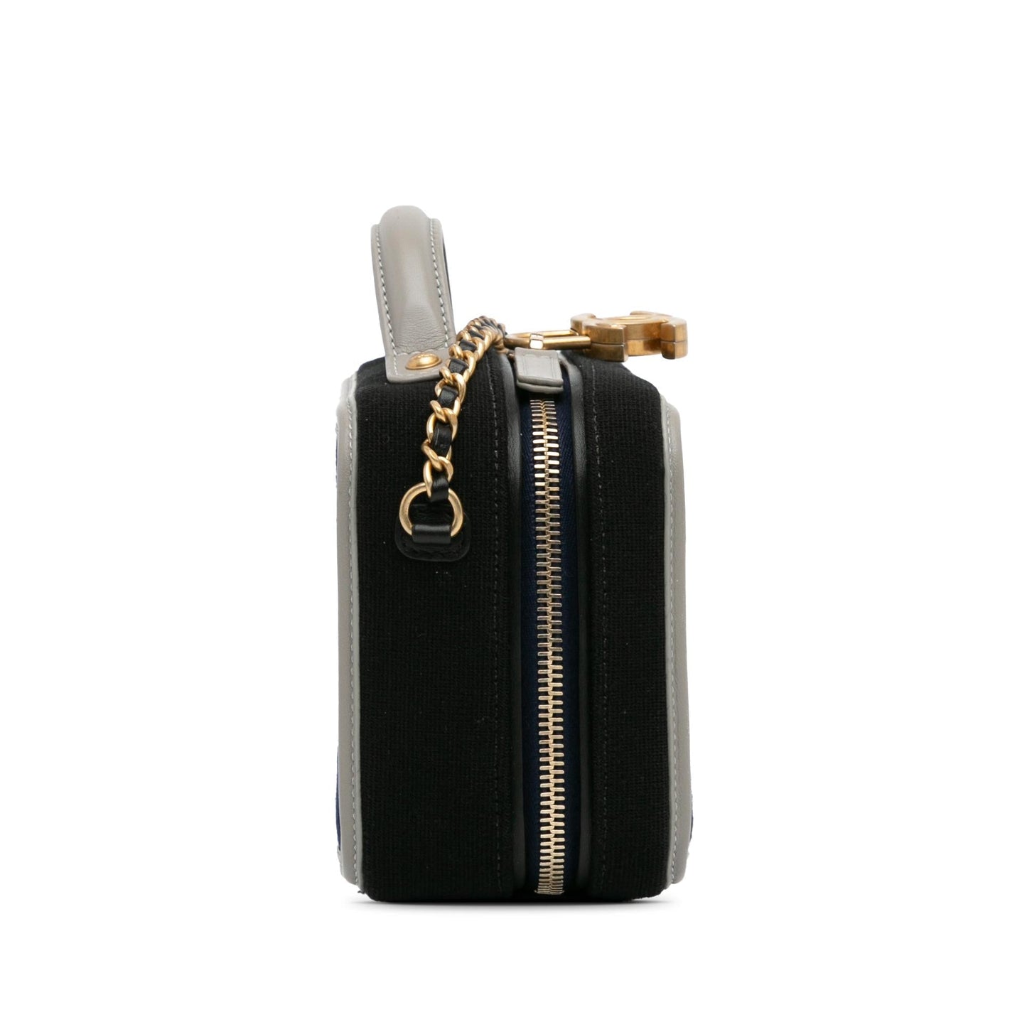 Chanel Small Jersey CC Filigree Vanity Case (SHG-BKQMVd) Handbag