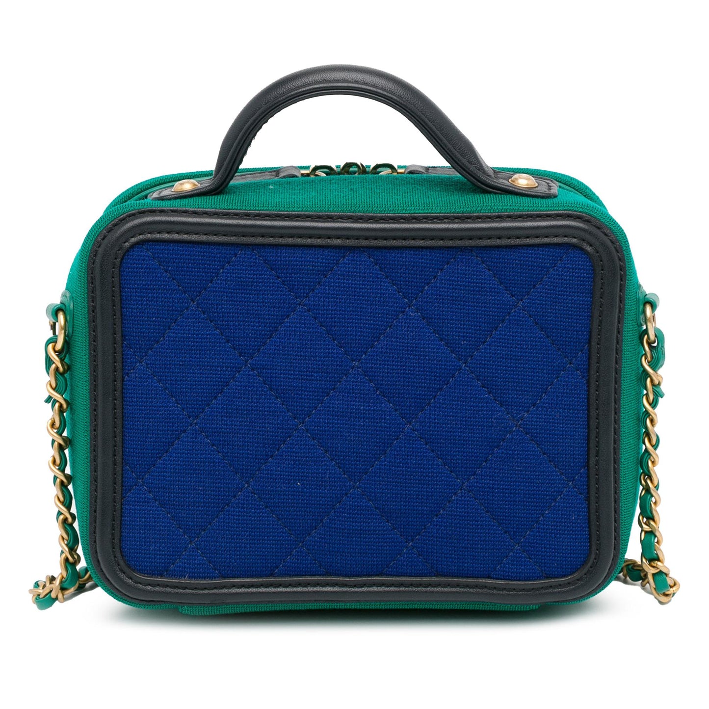 Chanel Small Jersey CC Filigree Vanity Case (SHG-zkvIpb) Handbag