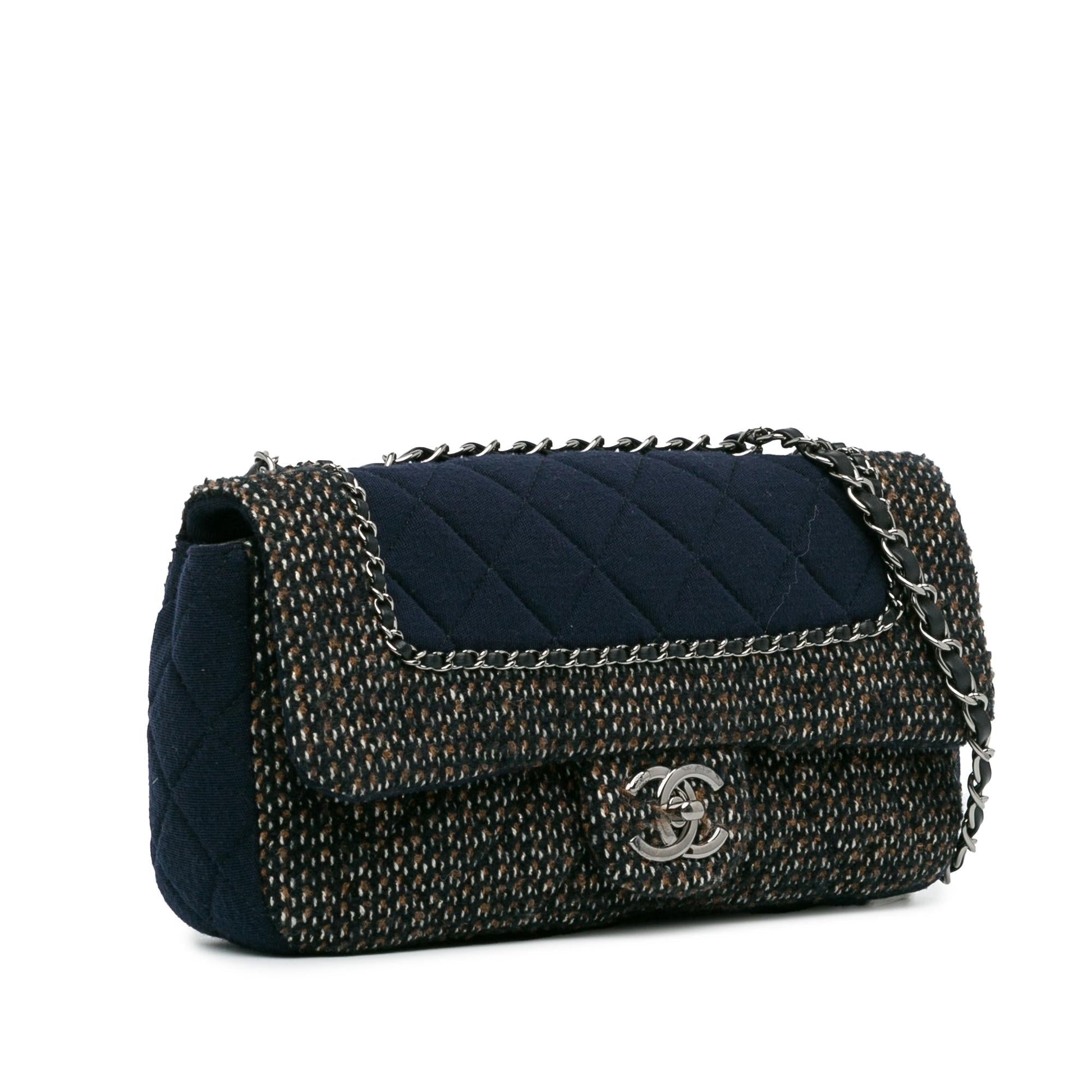 Chanel Small Jersey Tweed Flap Shoulder Bag