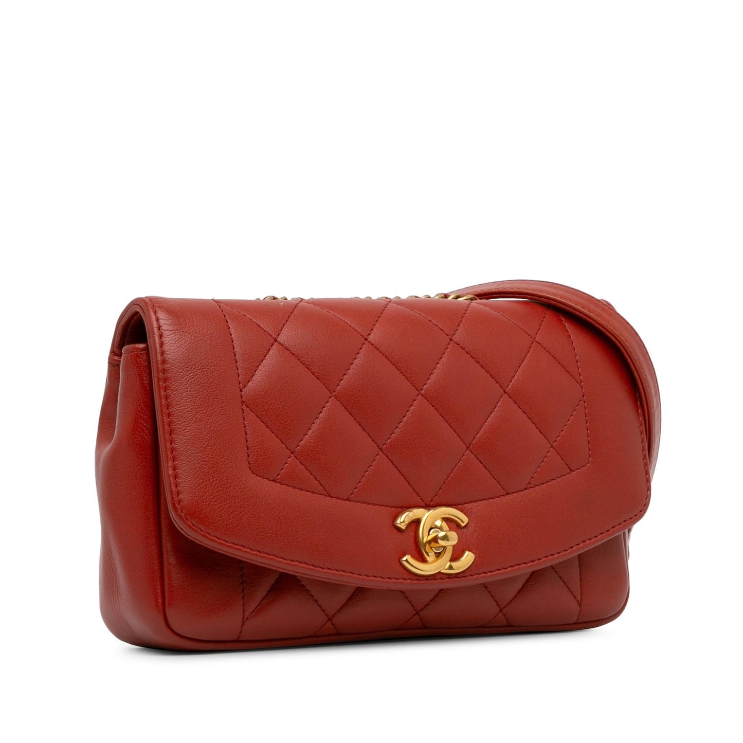 Chanel Small Lambskin Diana Flap (SHG-WdK1ak) Crossbody