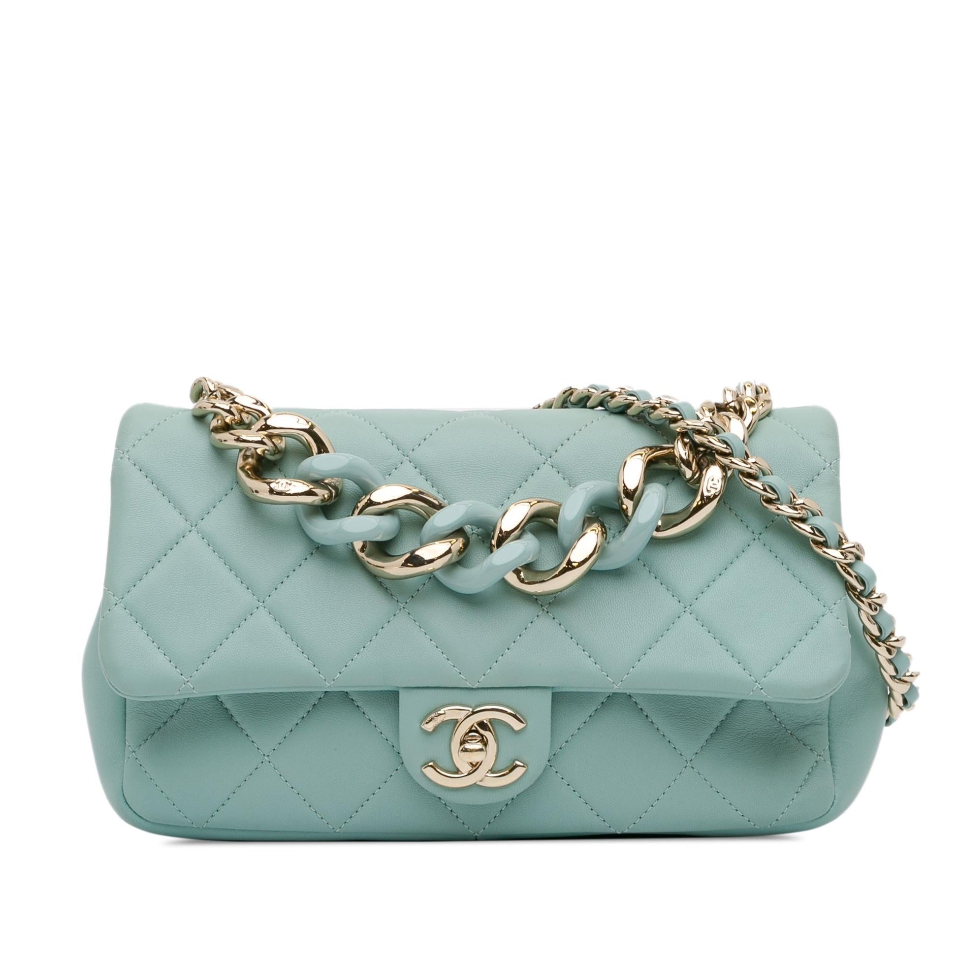 Chanel Small Lambskin Elegant Chain Single Flap (SHG-pDax0T) Shoulder Bag